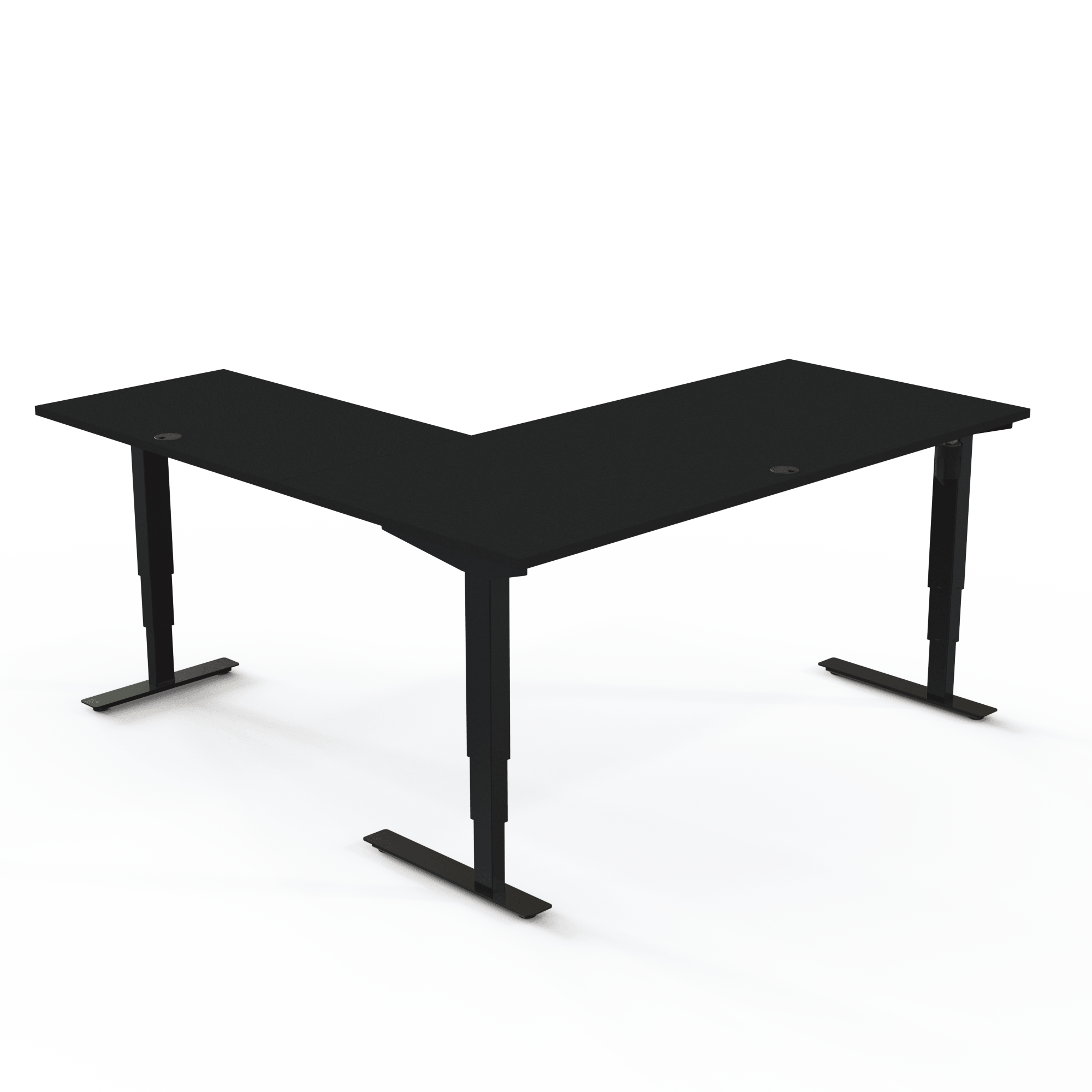 Ergonomic desk | 180x180 cm | Black  with black frame
