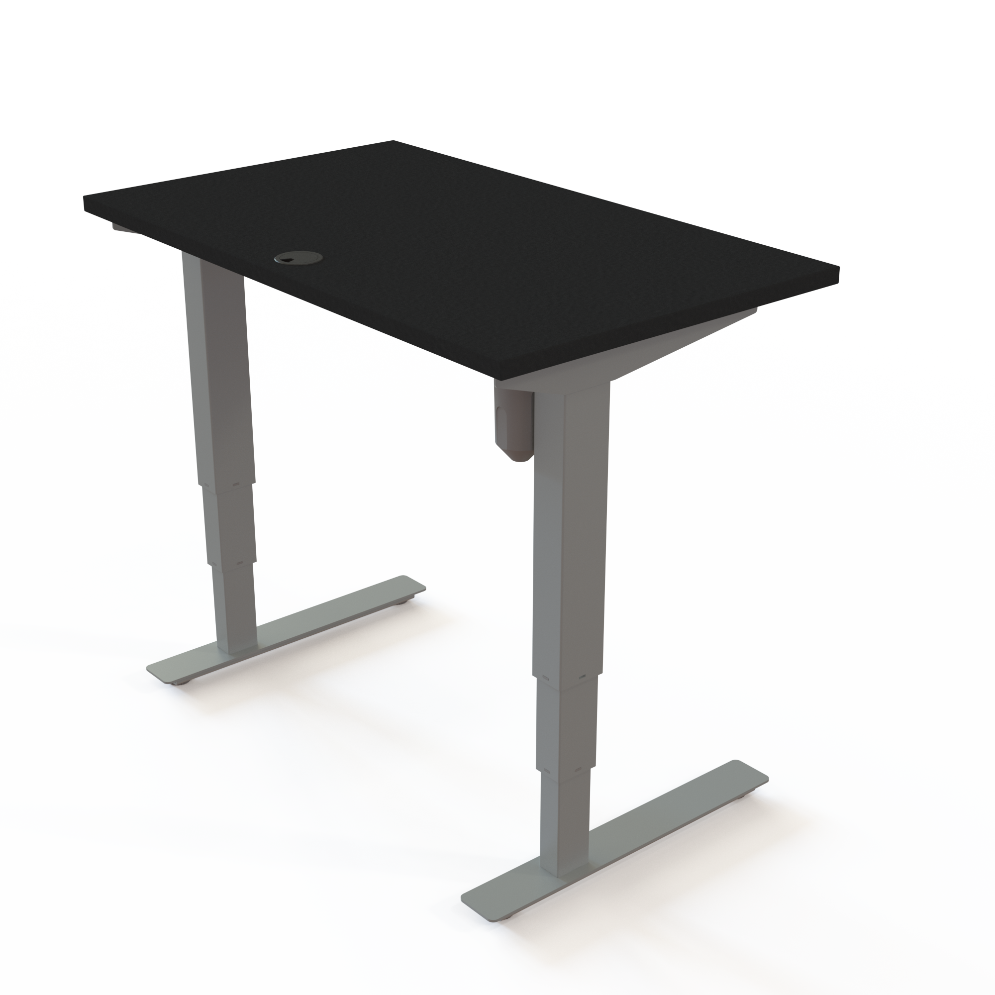 Electric Adjustable Desk | 100x60 cm | Black  with silver frame