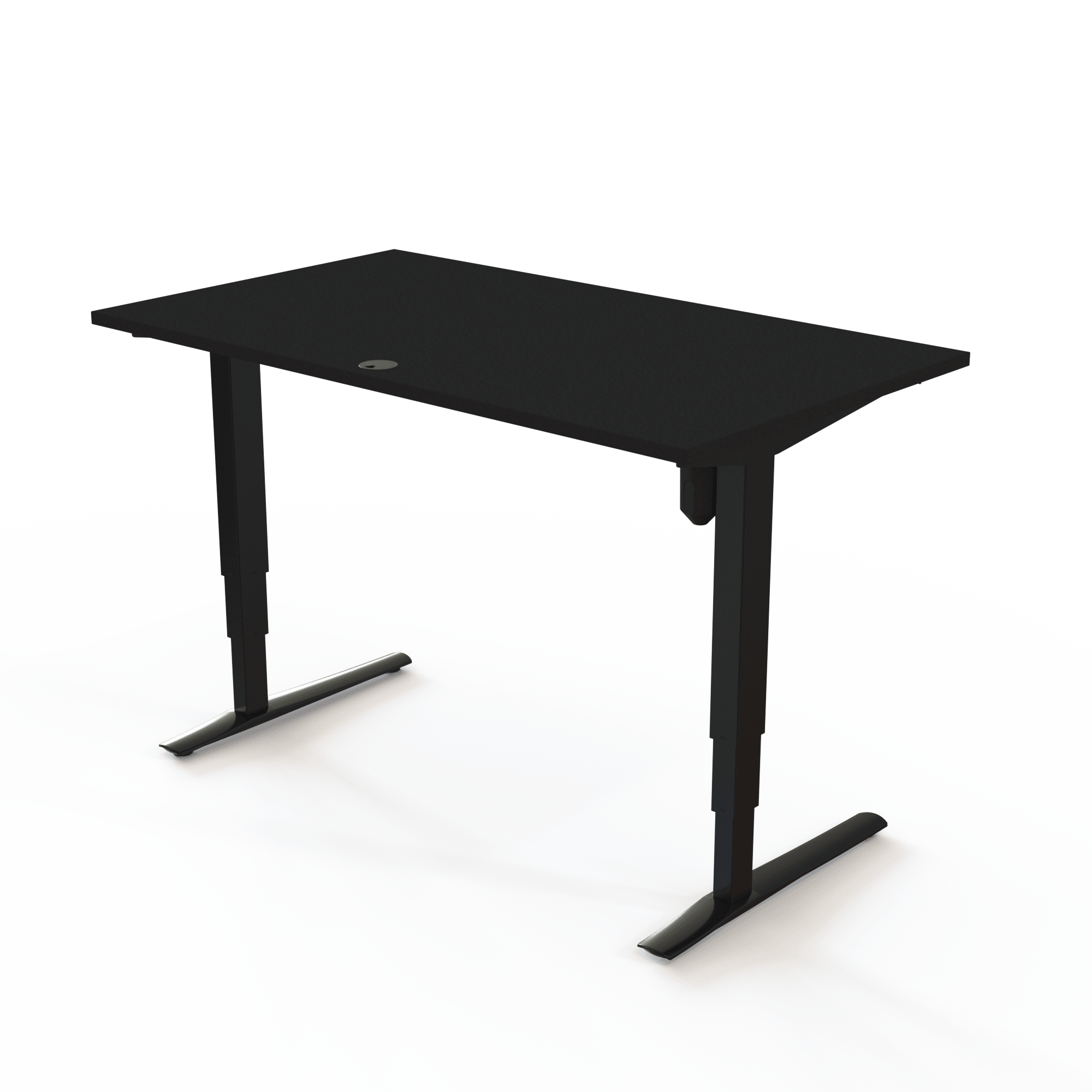 Ergonomic desk | 140x80 cm | Black  with black frame