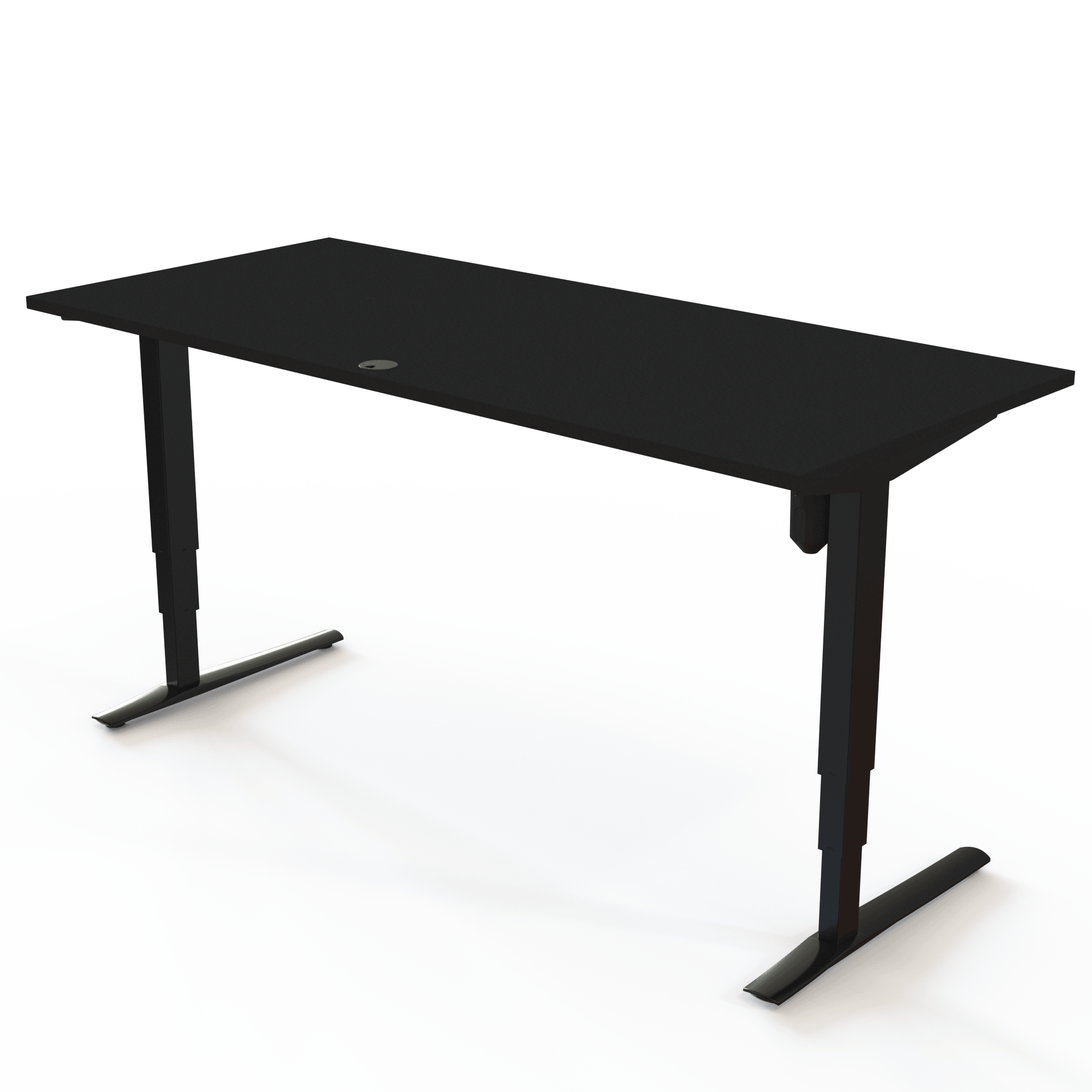 Ergonomic desk | 180x80 cm | Black  with black frame