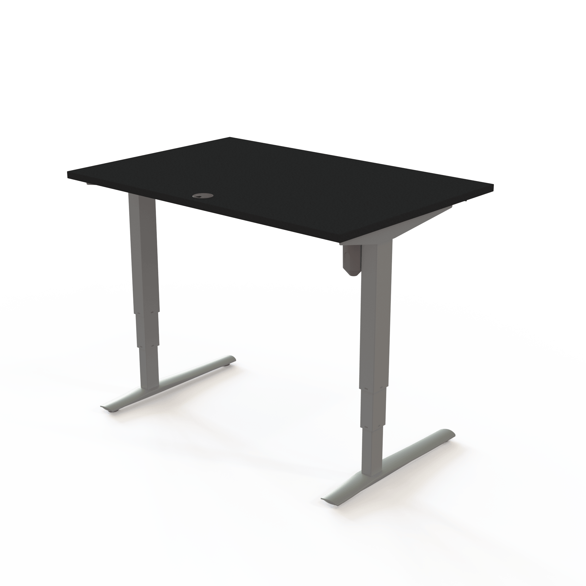 Ergonomic desk | 120x80 cm | Black  with silver frame