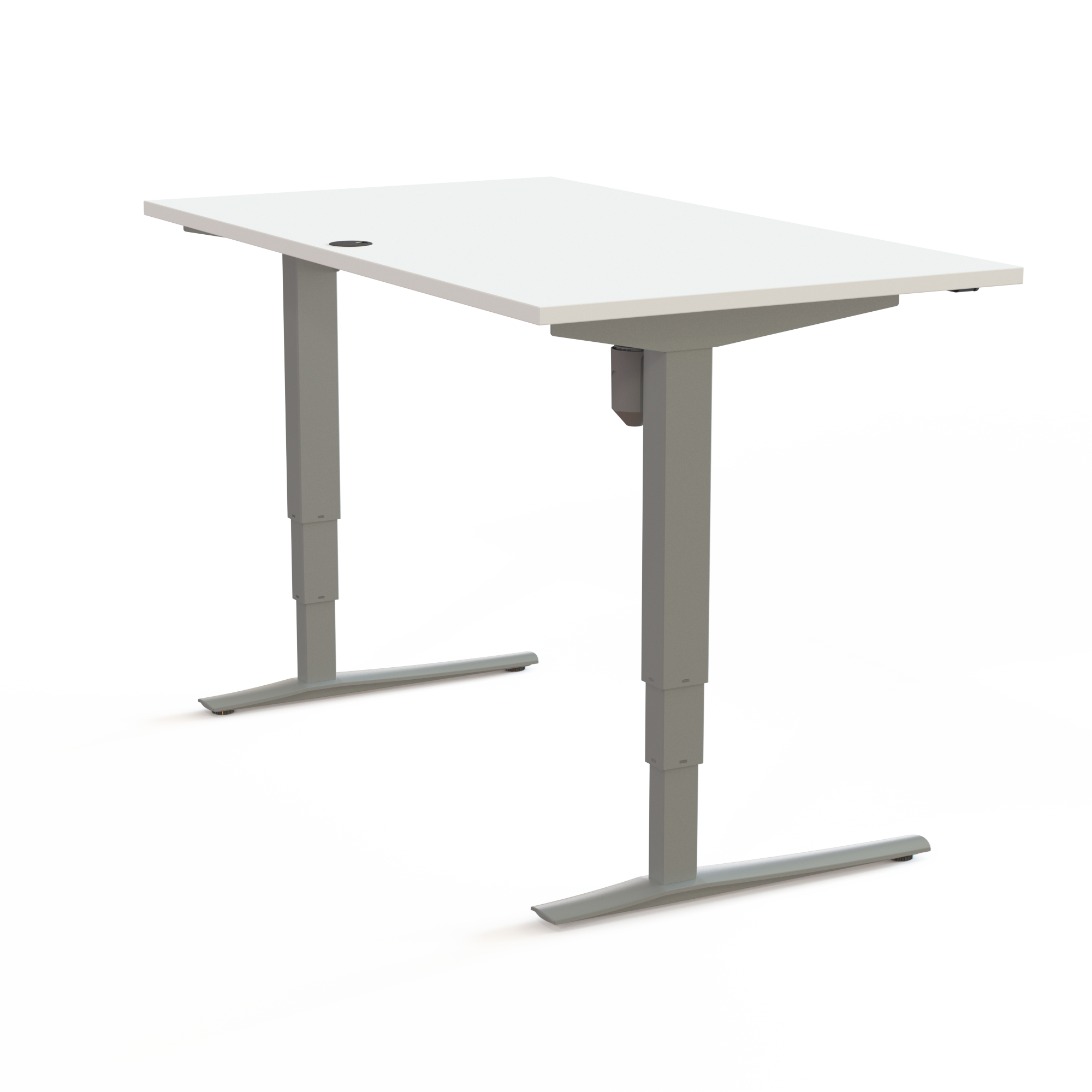 Electric Adjustable Desk | 140x80 cm | White with silver frame