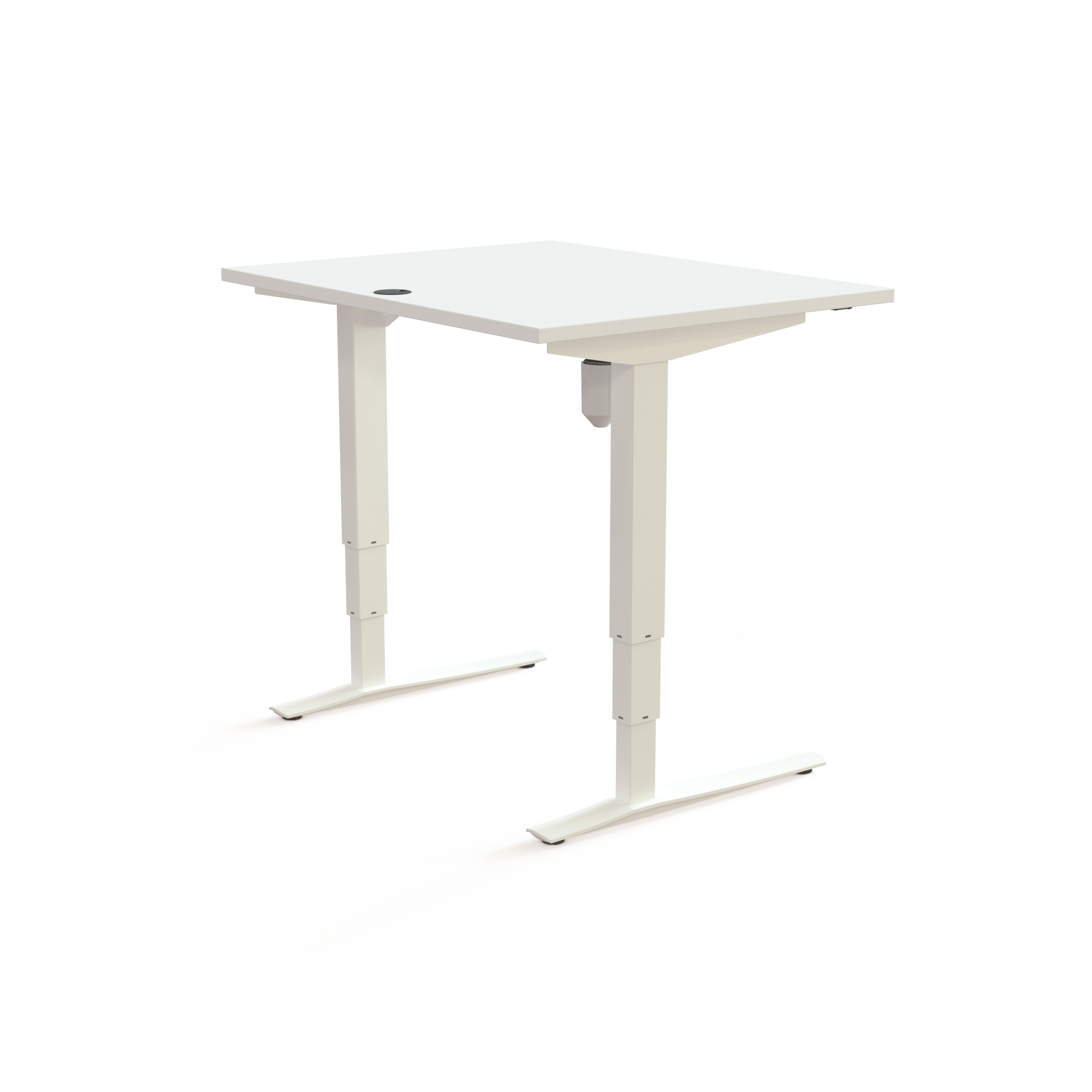 Electric Adjustable Desk | 100x80 cm | White with white frame