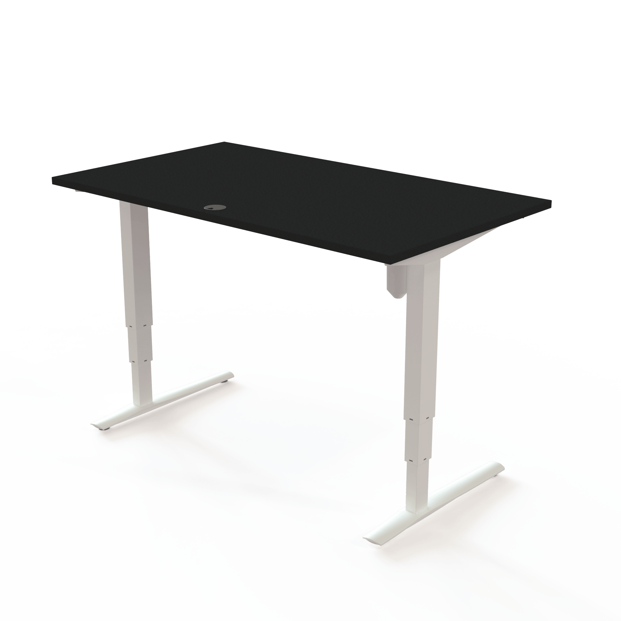 Ergonomic desk | 140x80 cm | Black  with white frame