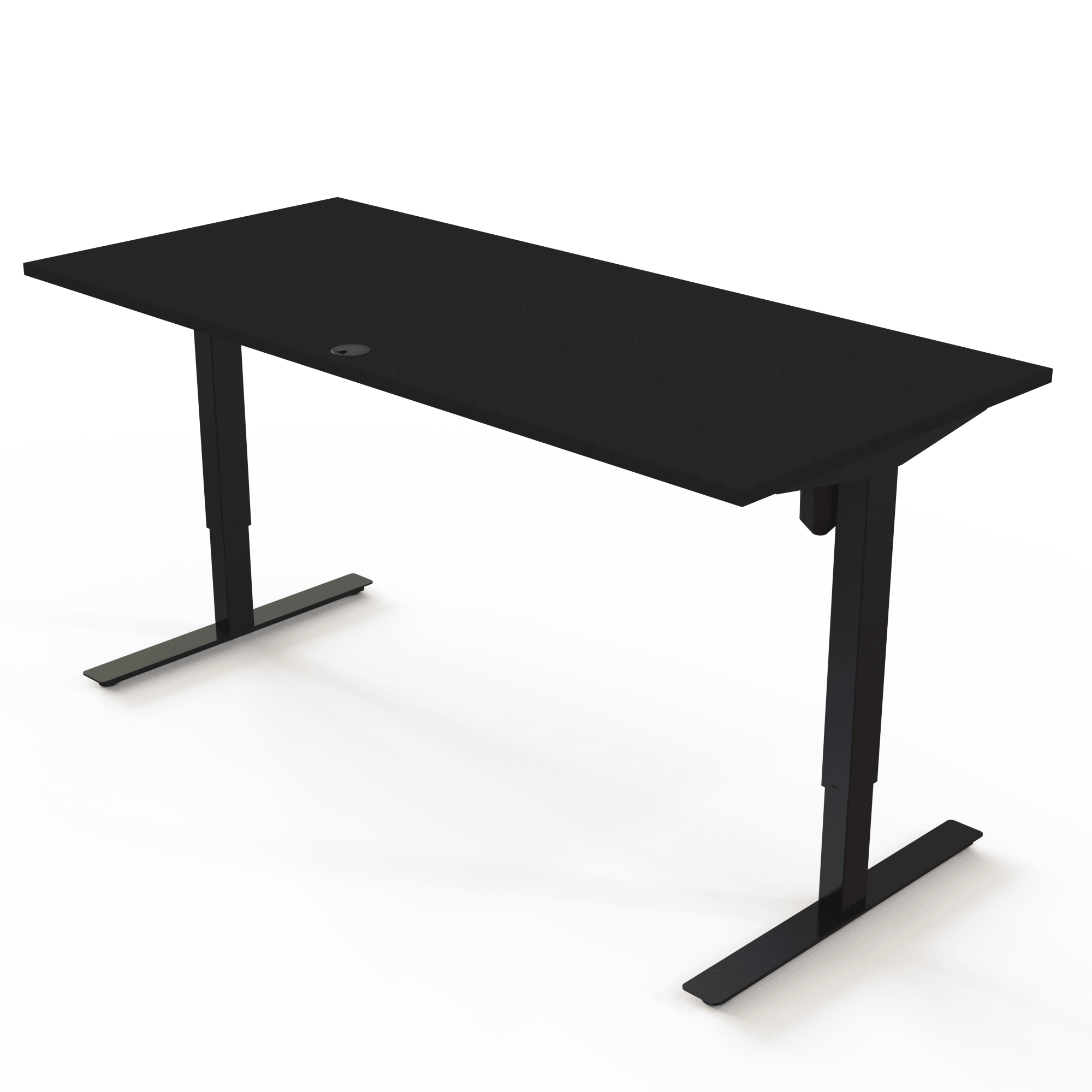 Ergonomic desk | 180x80 cm | Black  with black frame
