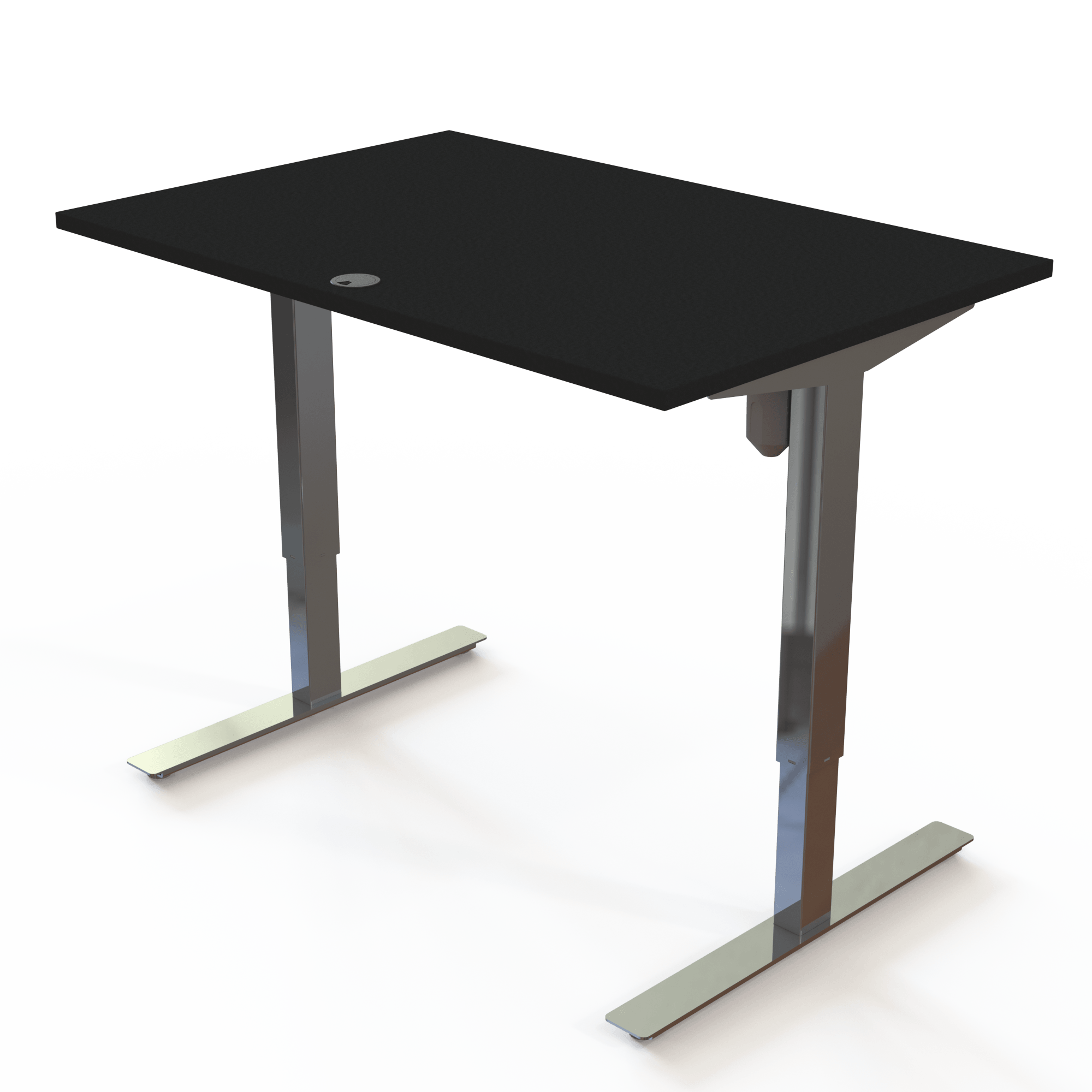 Ergonomic desk | 120x80 cm | Black  with chrome frame