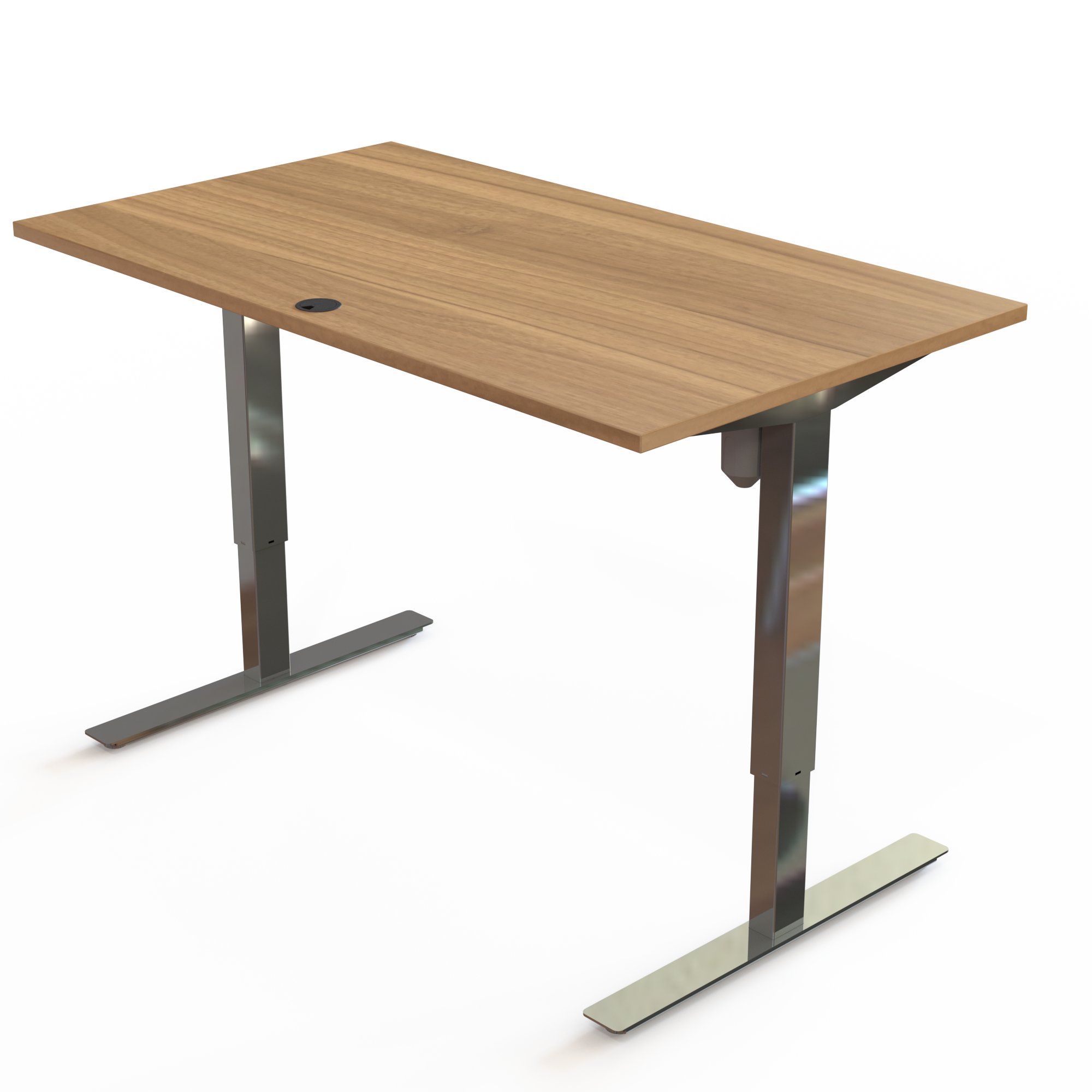 Electric Adjustable Desk | 140x80 cm | Walnut with chrome frame