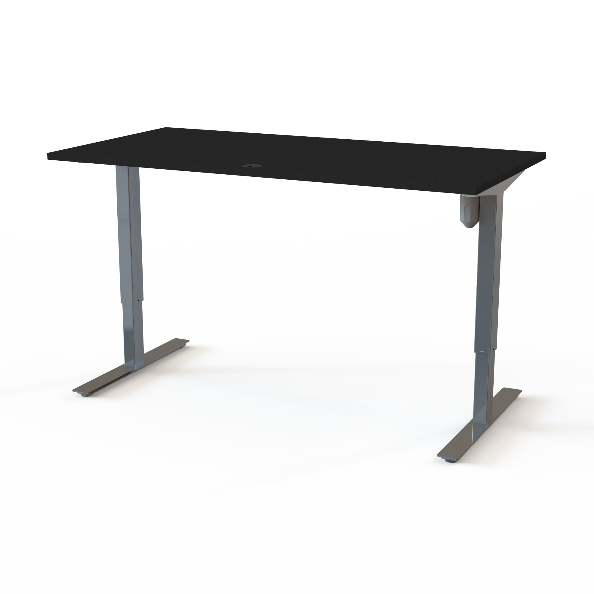 Electric Adjustable Desk | 160x80 cm | Black  with chrome frame