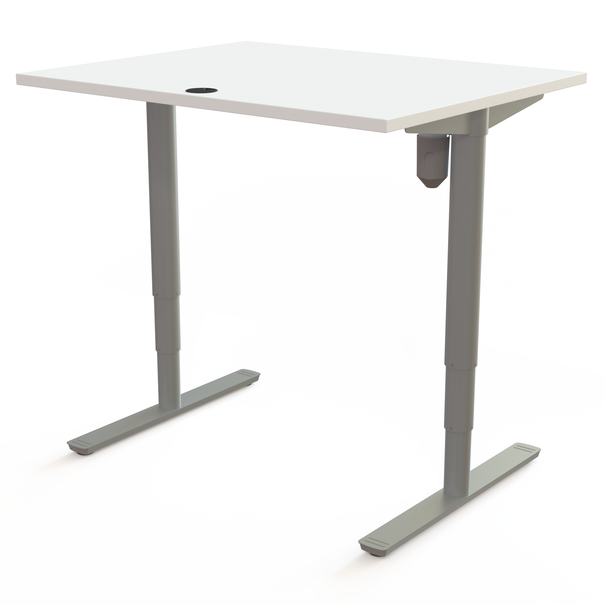 Electric Adjustable Desk | 100x80 cm | White with silver frame