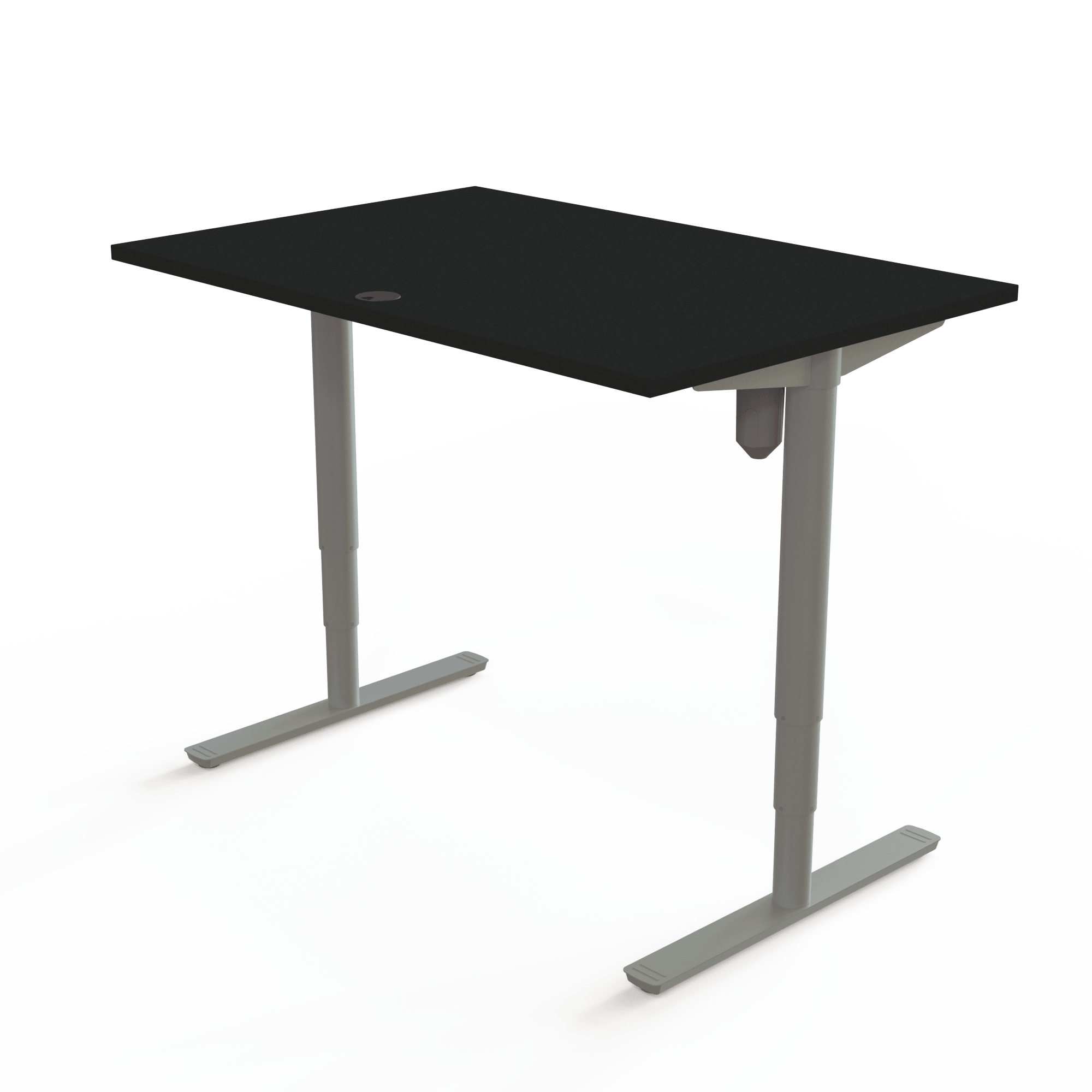Ergonomic desk | 120x80 cm | Black  with silver frame