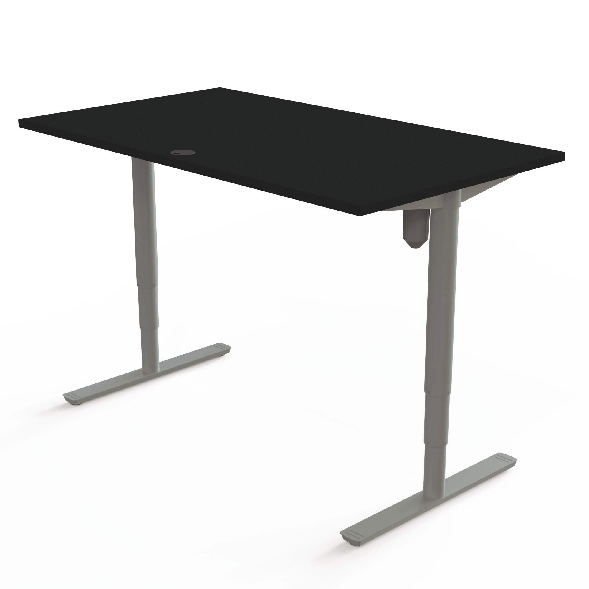 Ergonomic desk | 140x80 cm | Black  with silver frame