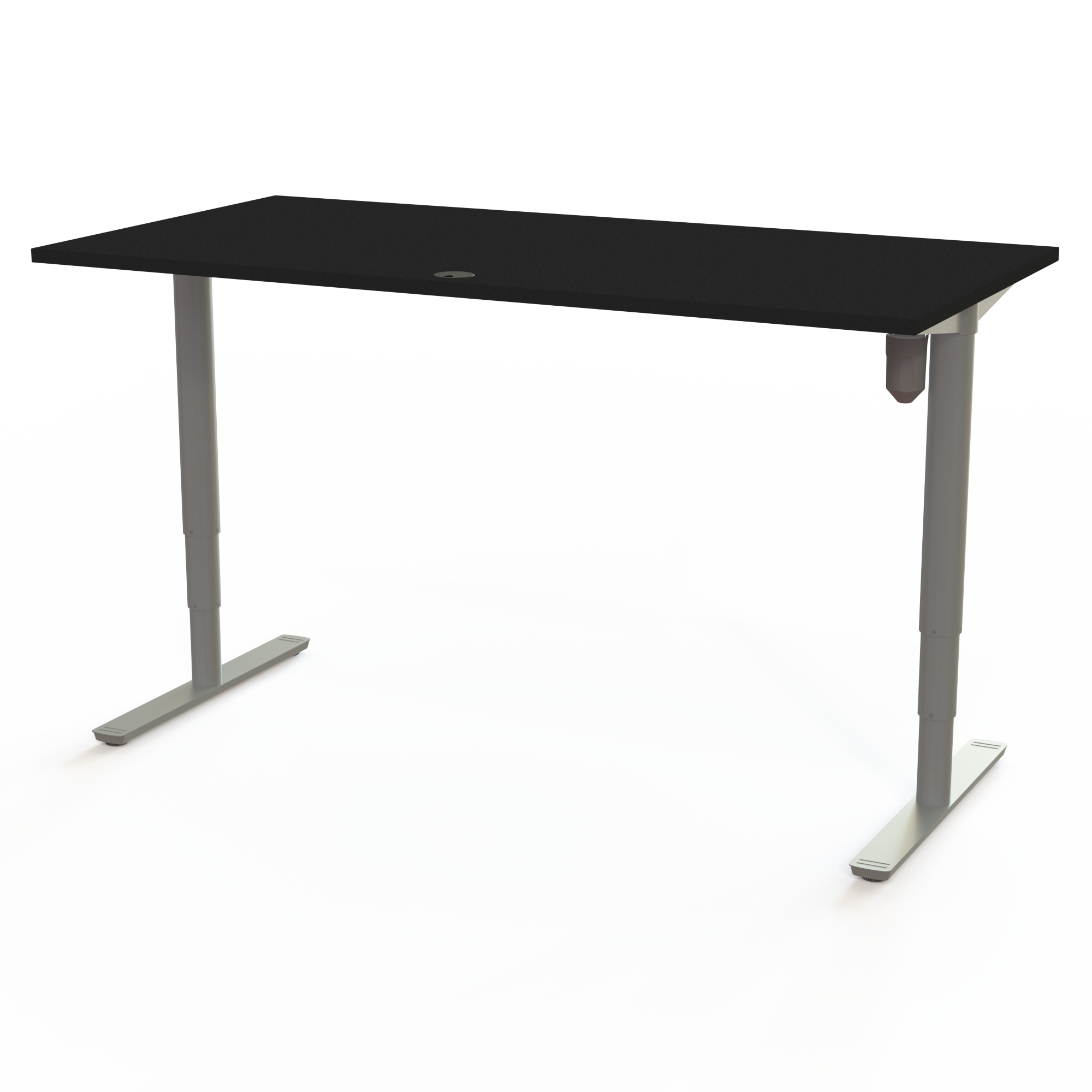 Electric Adjustable Desk | 160x80 cm | Black  with silver frame