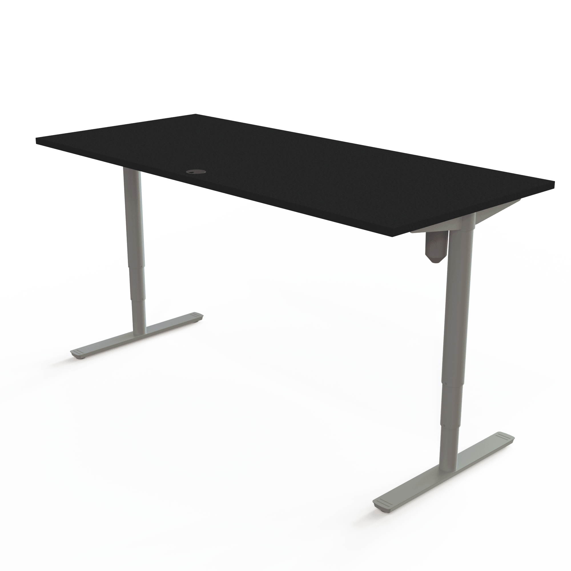 Ergonomic desk | 180x80 cm | Black  with silver frame