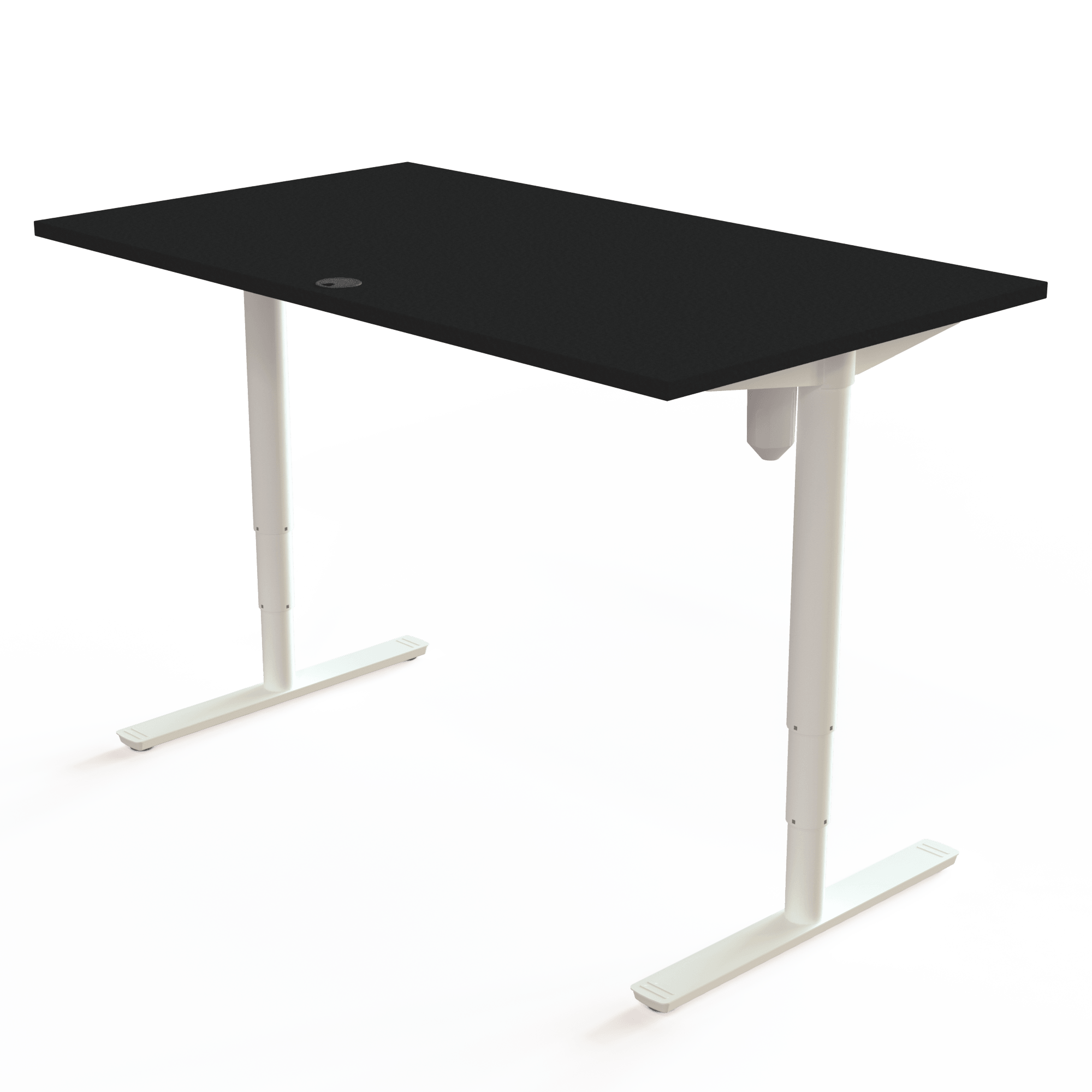Ergonomic desk | 140x80 cm | Black  with white frame