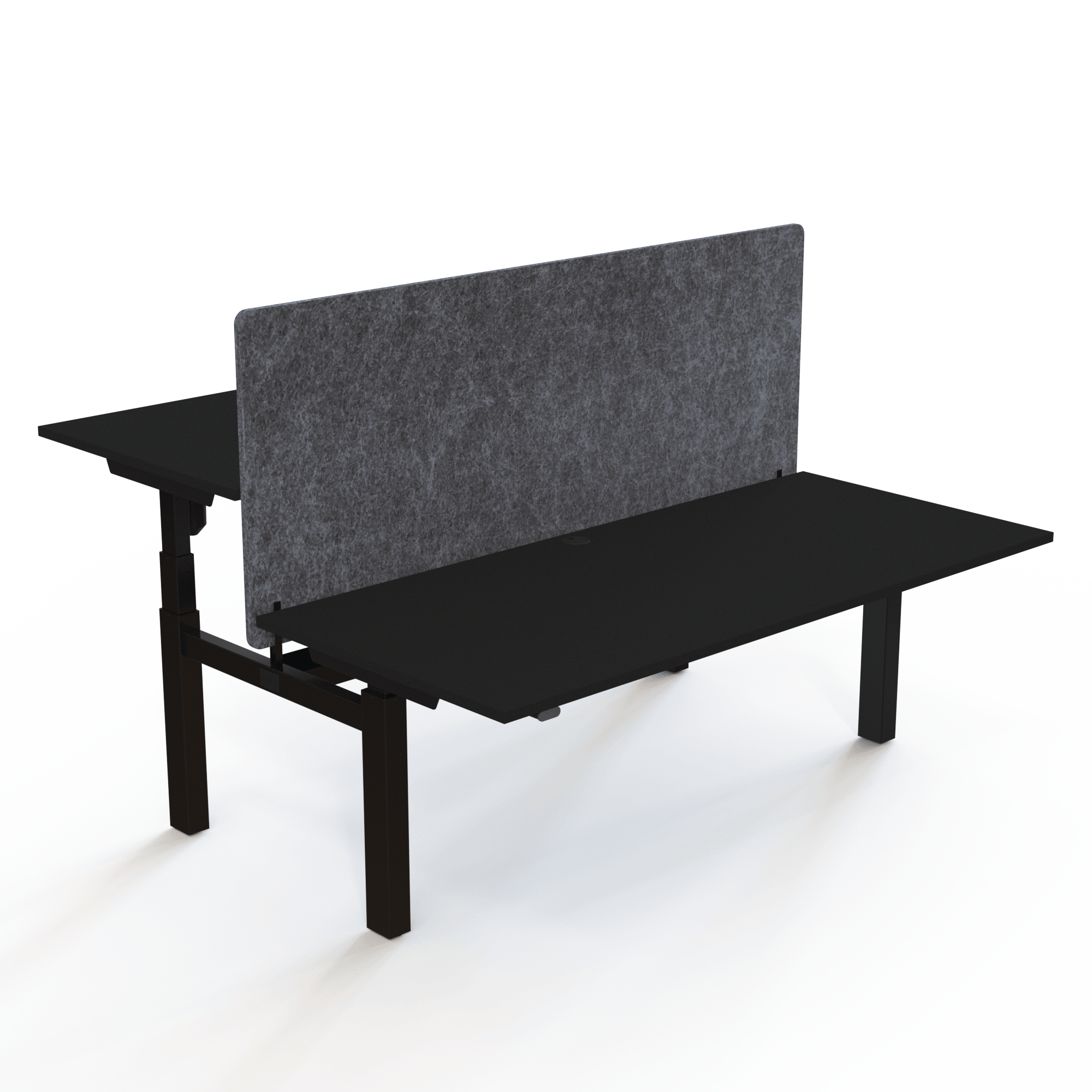 Ergonomic desk | 180x80 cm | Black  with black frame