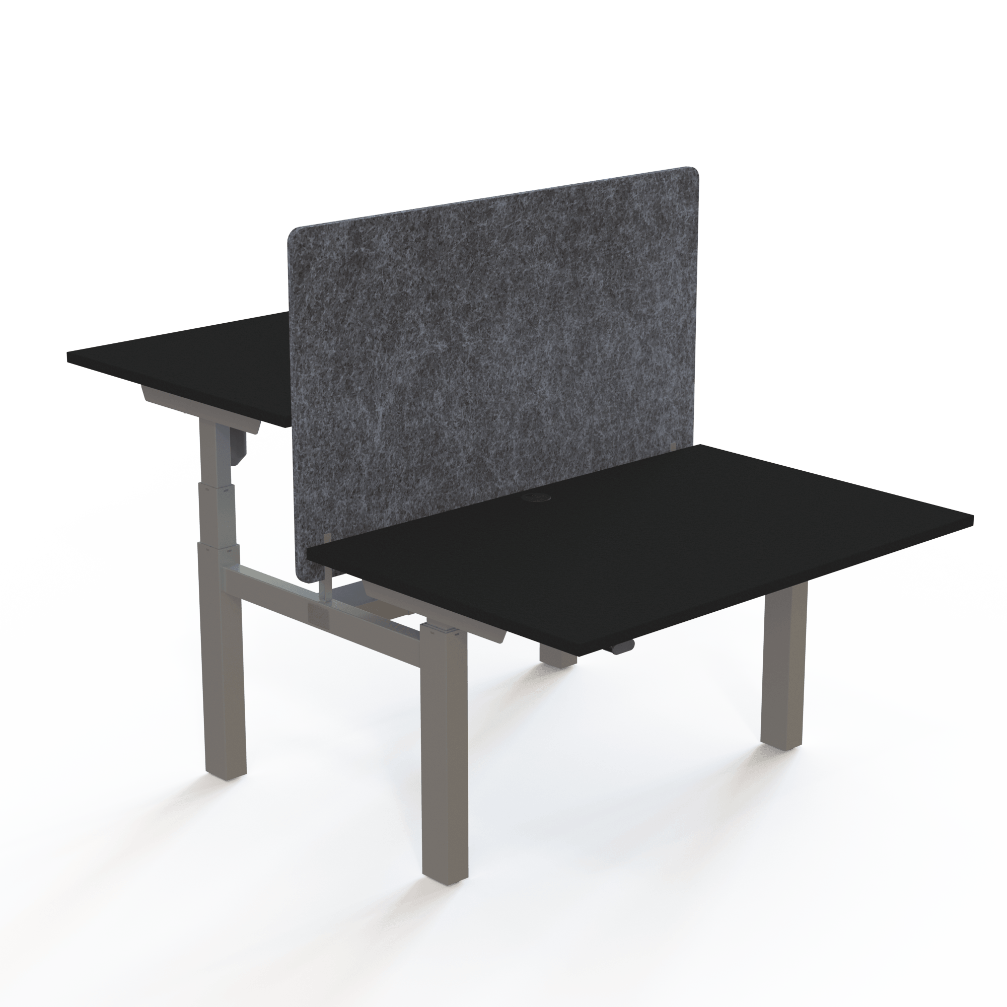 Ergonomic desk | 120x80 cm | Black  with silver frame