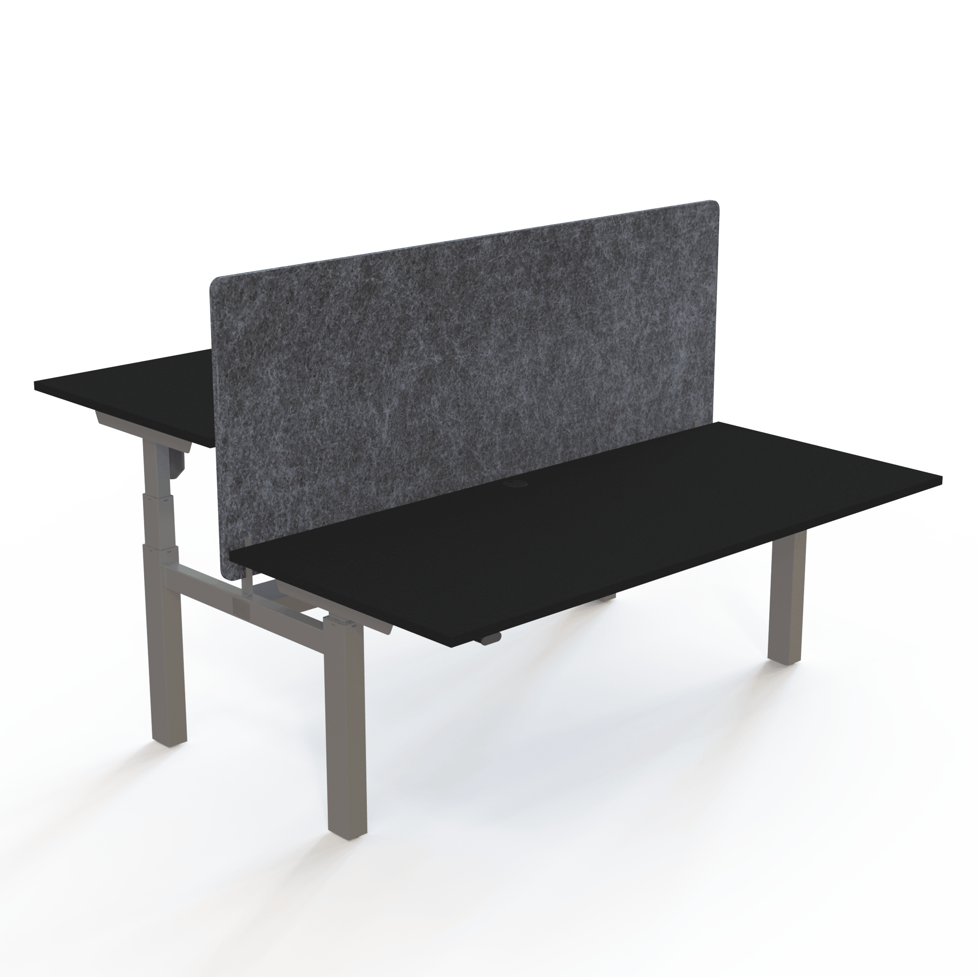 Ergonomic desk | 180x80 cm | Black  with silver frame