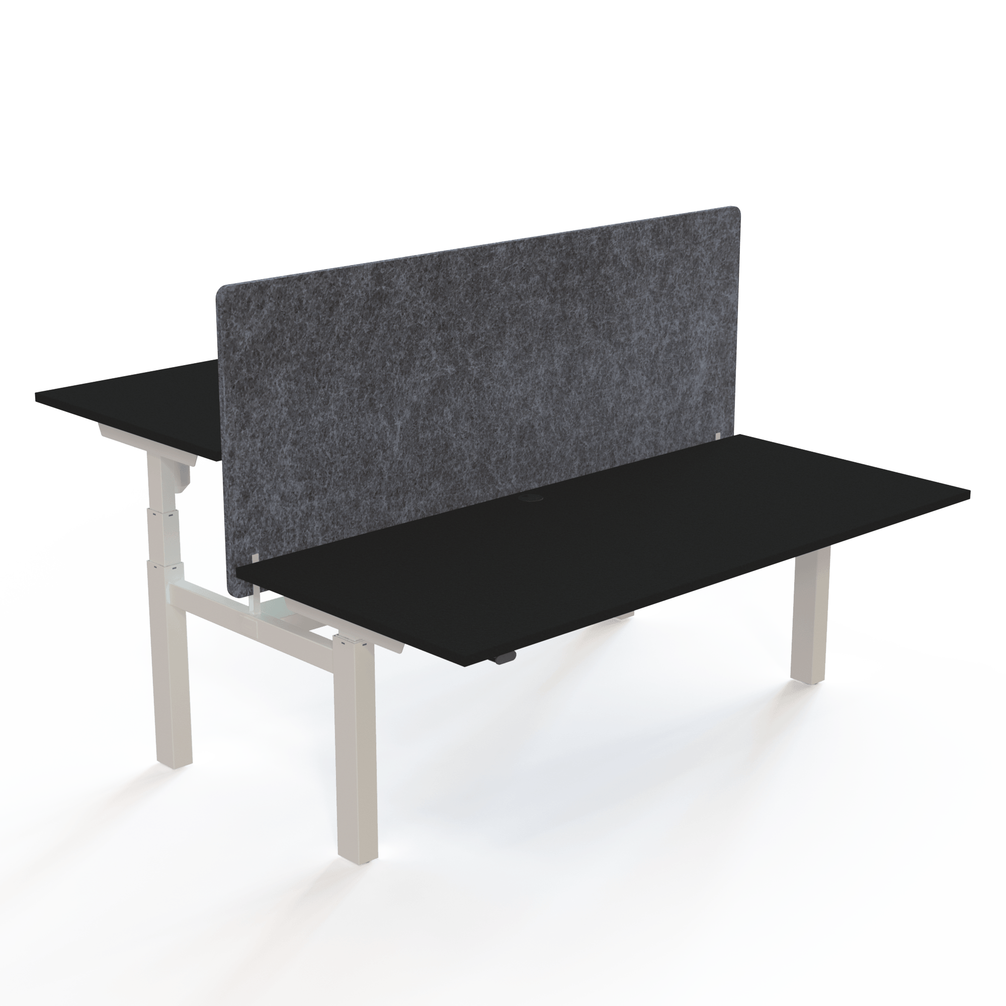 Ergonomic desk | 180x80 cm | Black  with white frame