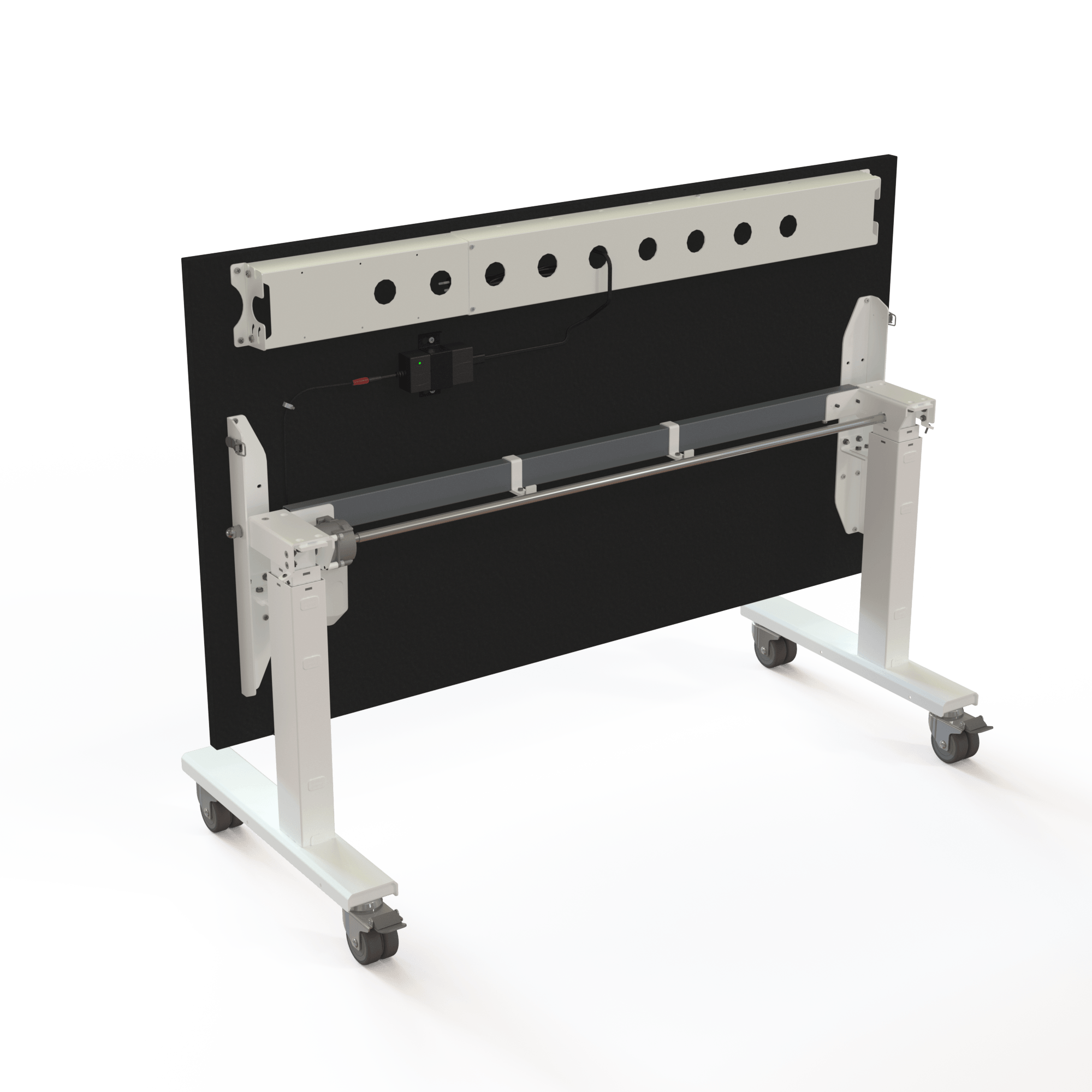 Ergonomic desk | 140x80 cm | Black  with white frame