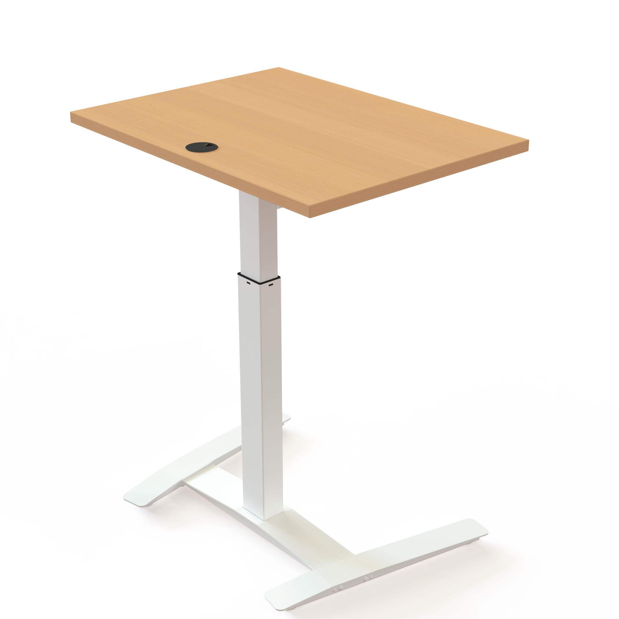 Electric Adjustable Desk | 80x60 cm | Beech with white frame