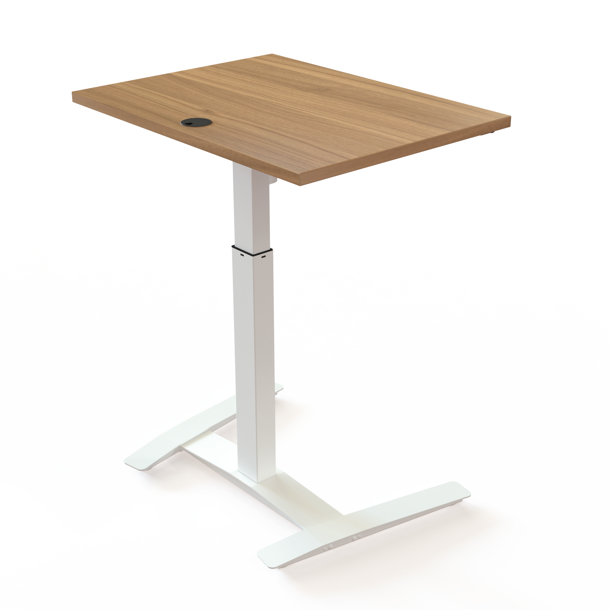 Electric Adjustable Desk | 80x60 cm | Walnut with white frame