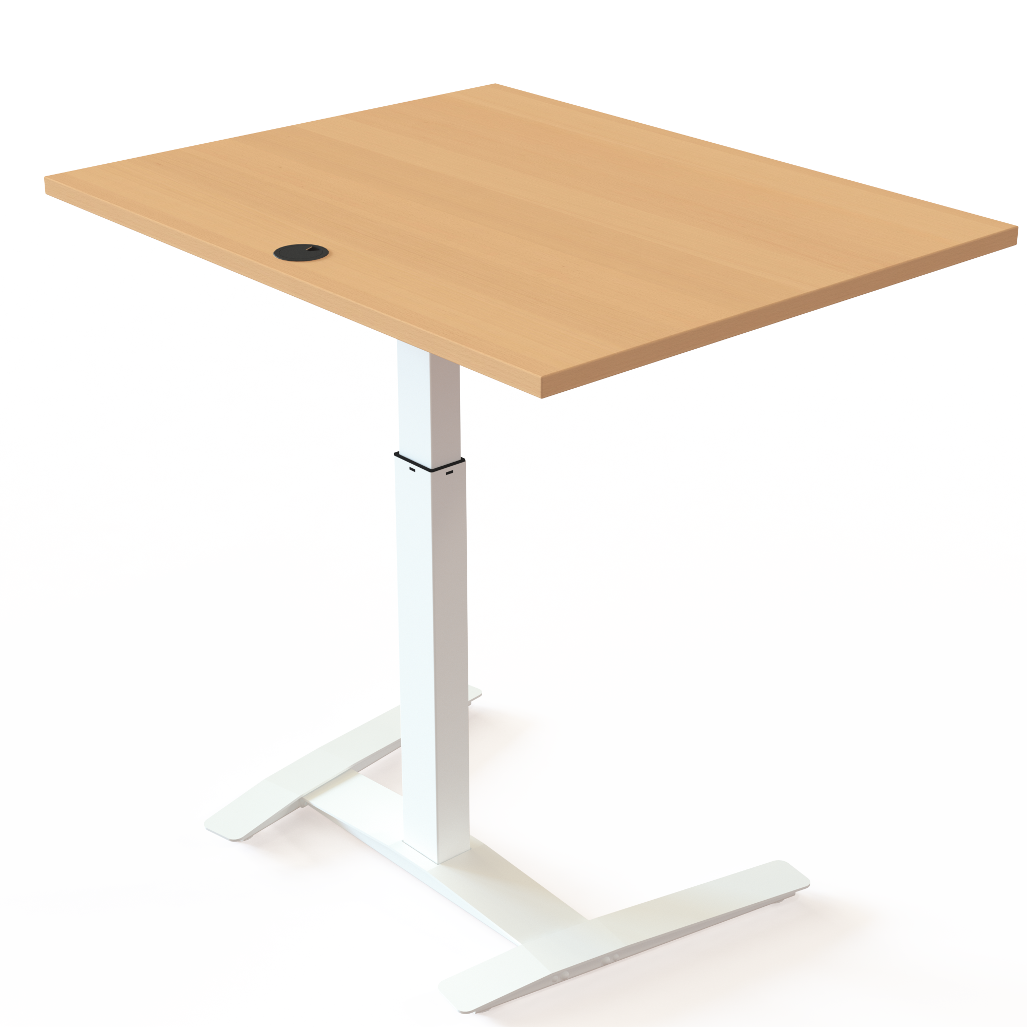 Electric Adjustable Desk | 100x80 cm | Beech with white frame