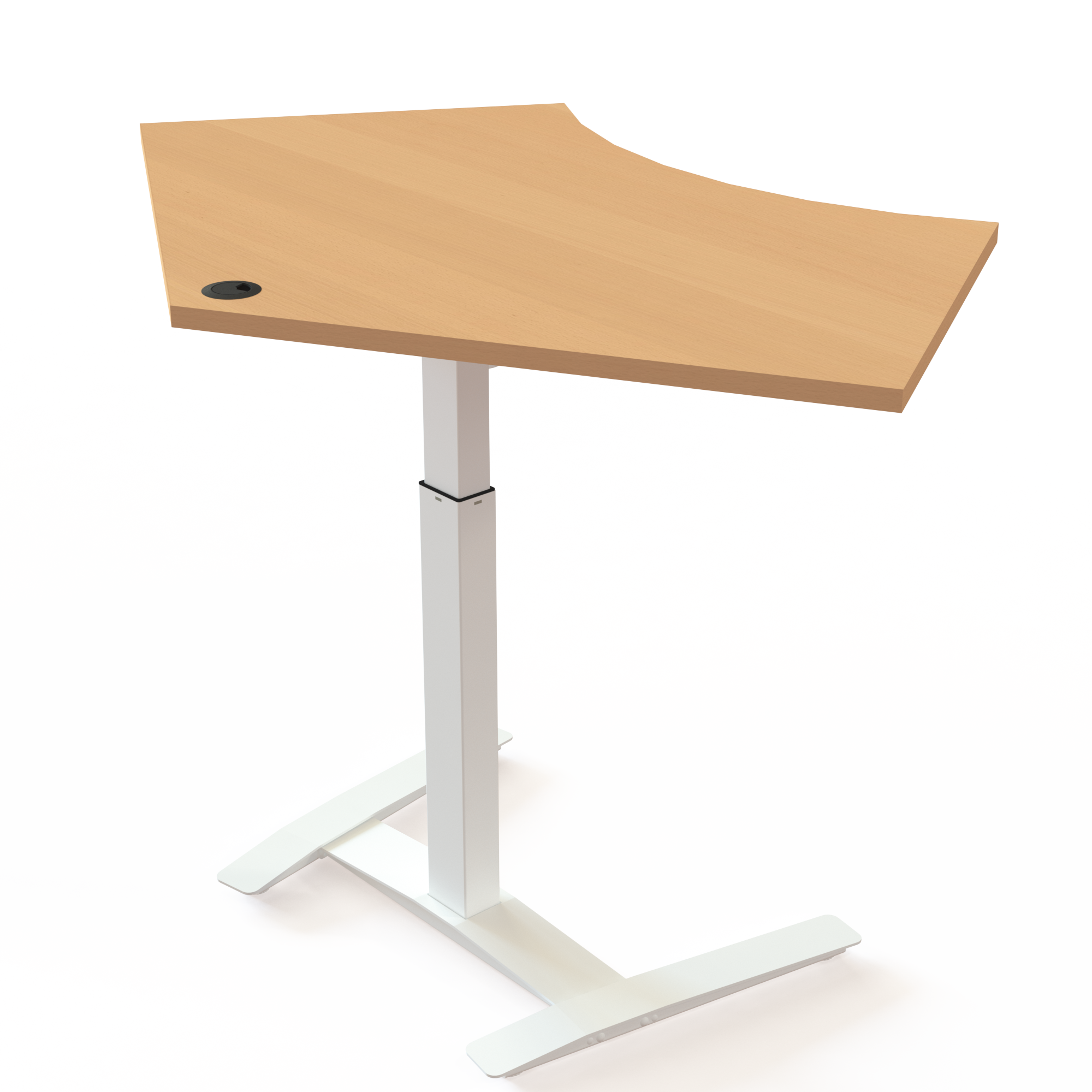 Electric Adjustable Desk | 138x92 cm | Beech with white frame