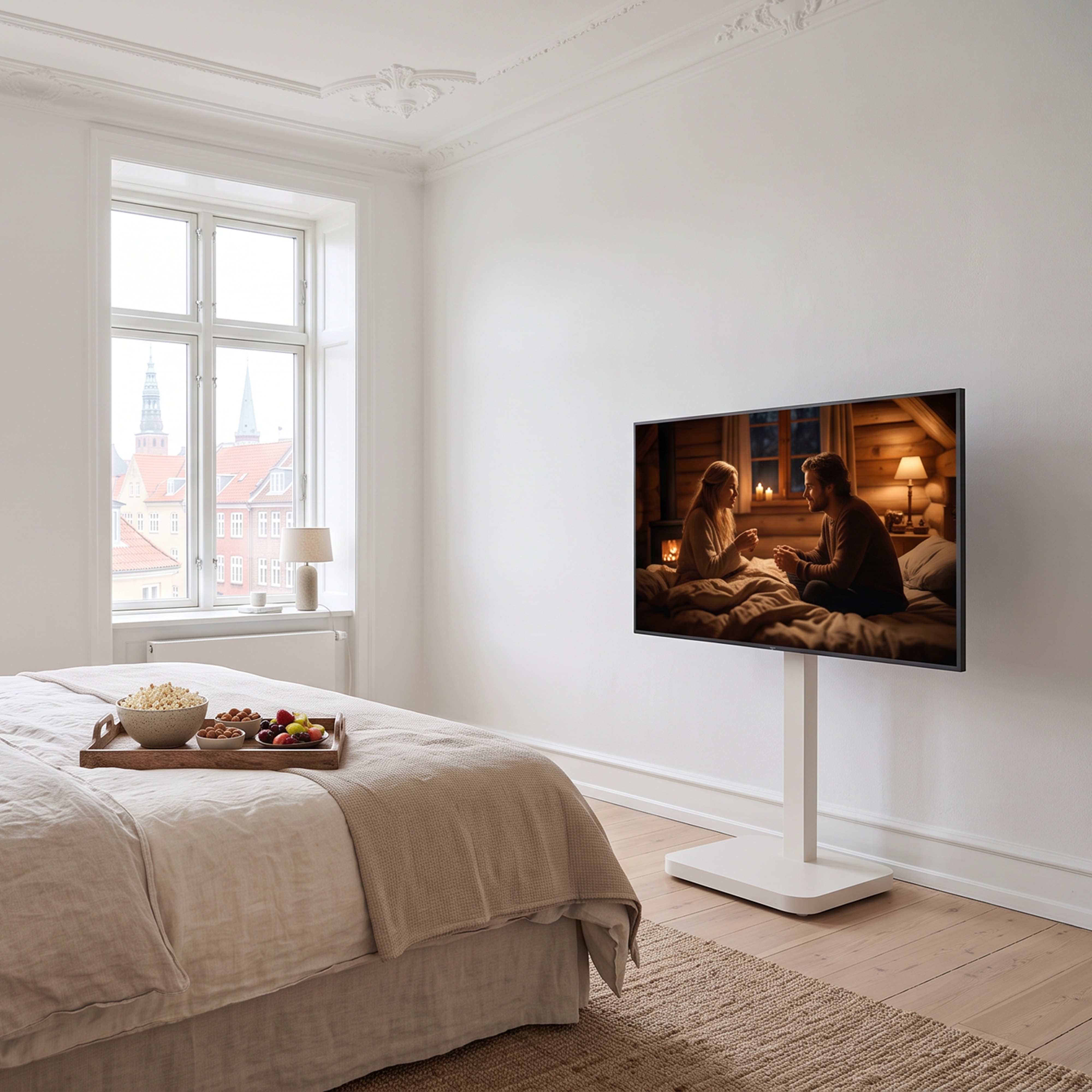 TV Stand on wheels with 480mm electric height adjustment. HOME