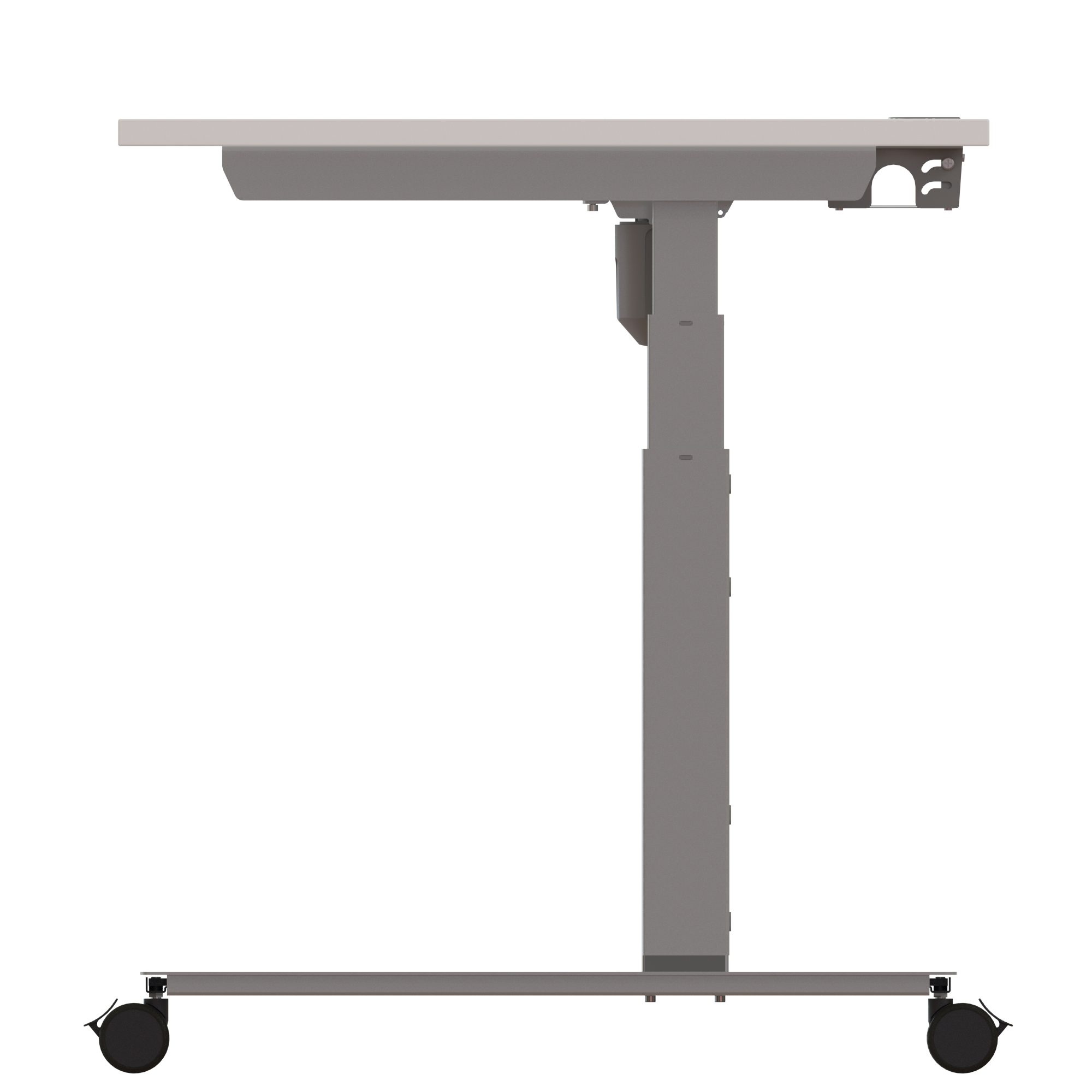 Ergonomic desk | 140x80 cm | White with silver frame