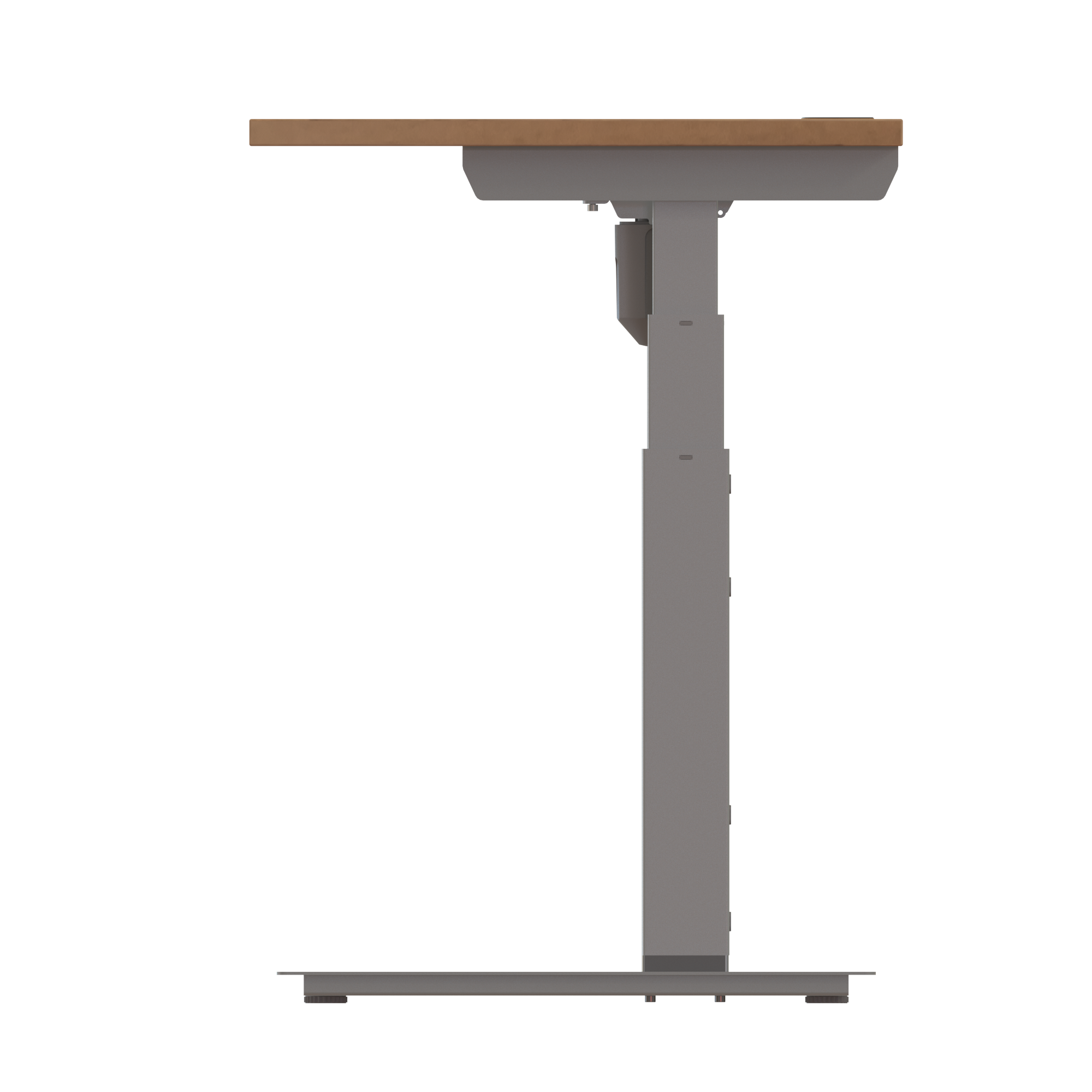 Ergonomic desk | 120x60 cm | Walnut with silver frame