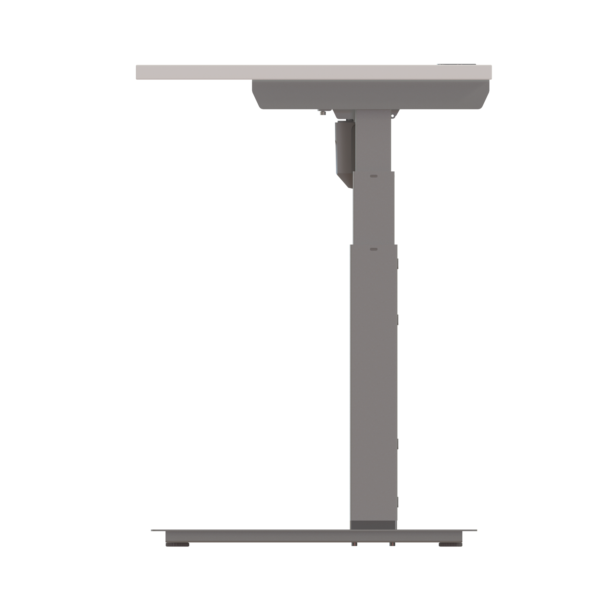Ergonomic desk | 80x60 cm | White with silver frame