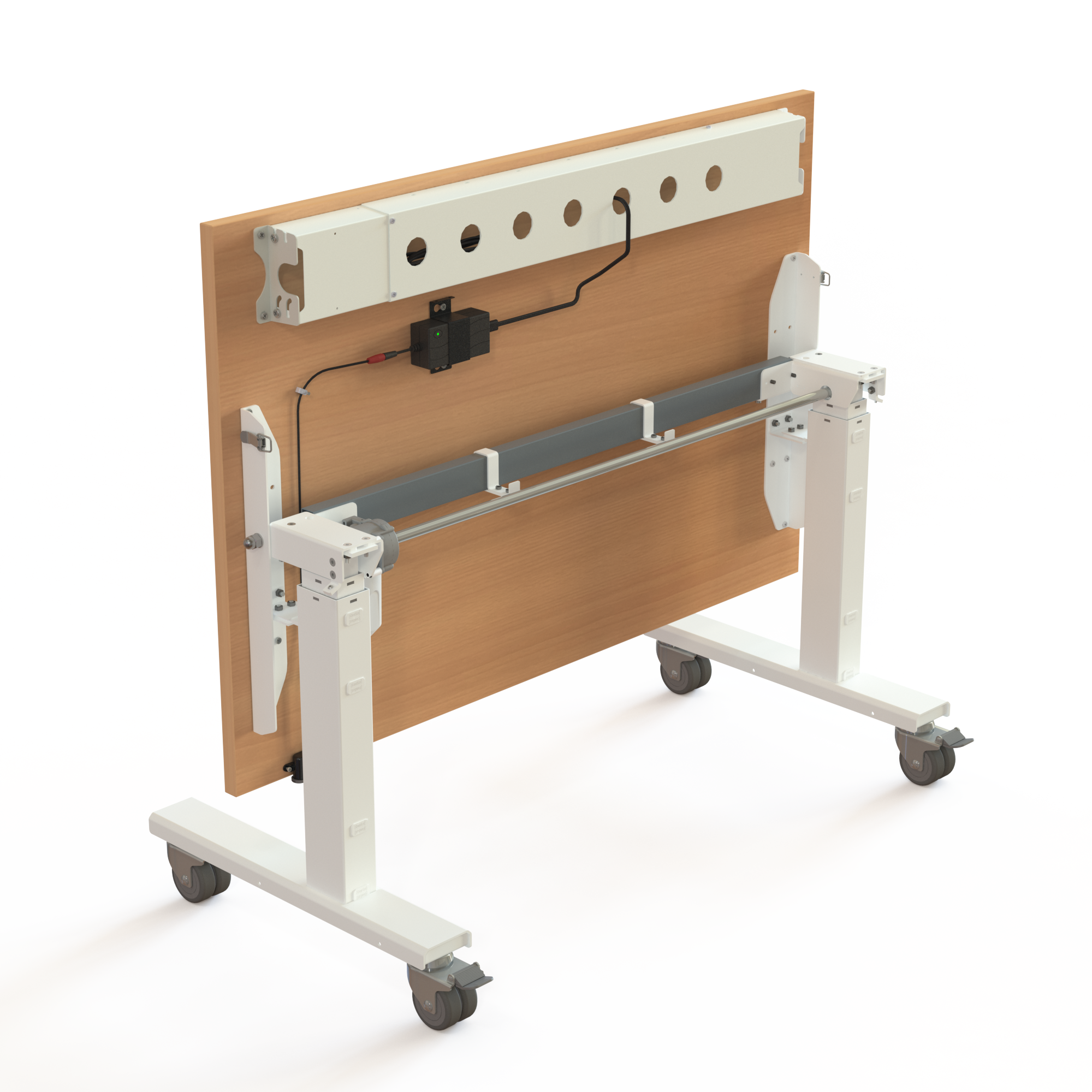 Ergonomic desk | 120x80 cm | Beech with white frame