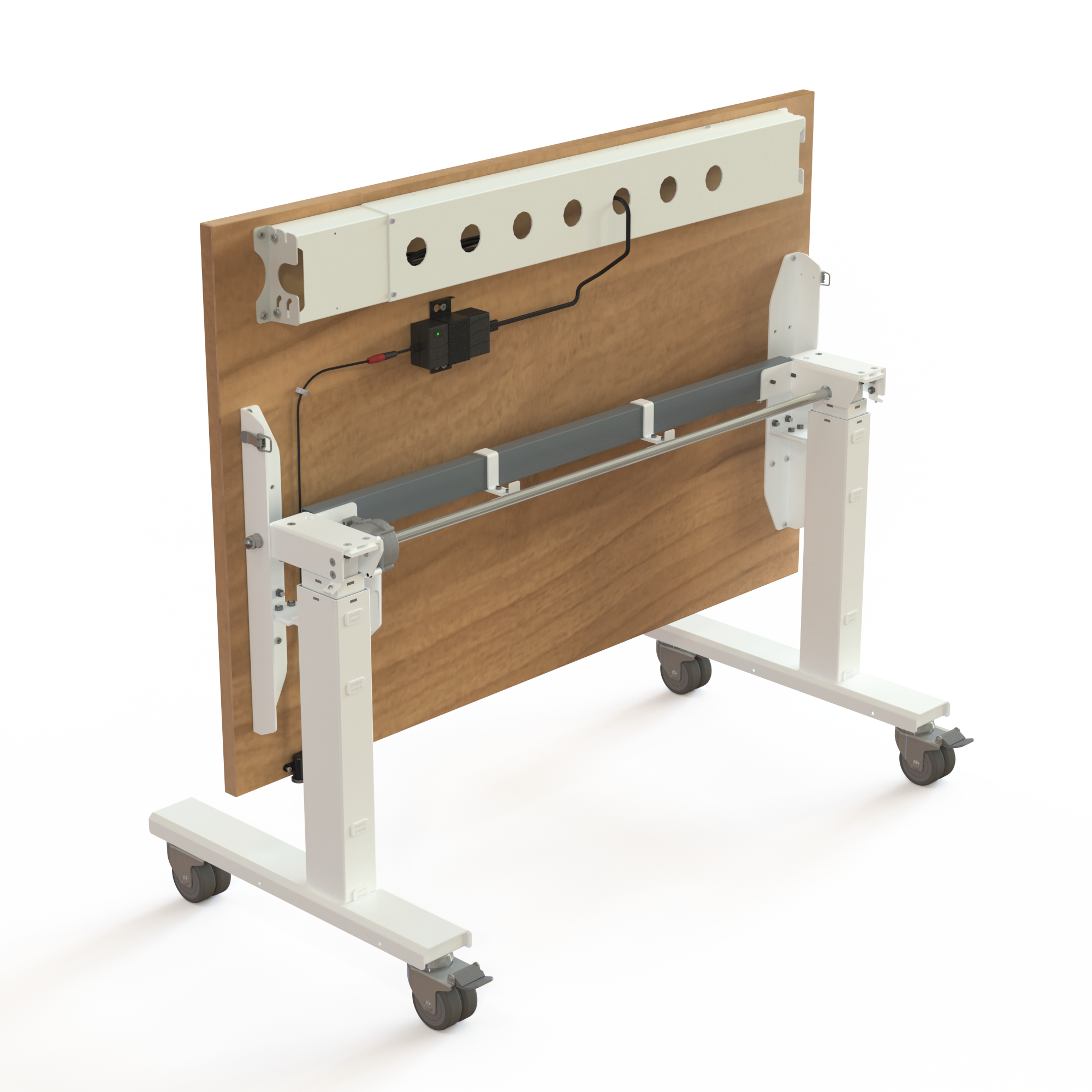 Ergonomic desk | 120x80 cm | Walnut with white frame