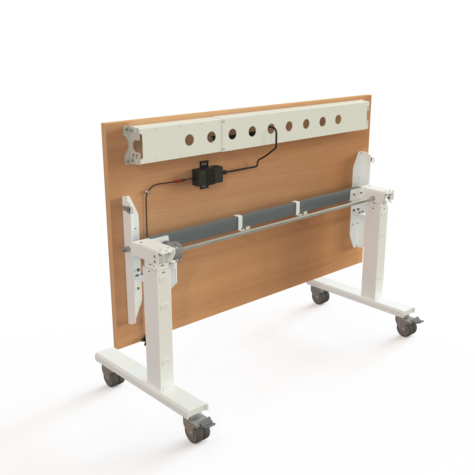 Ergonomic desk | 140x80 cm | Beech with white frame