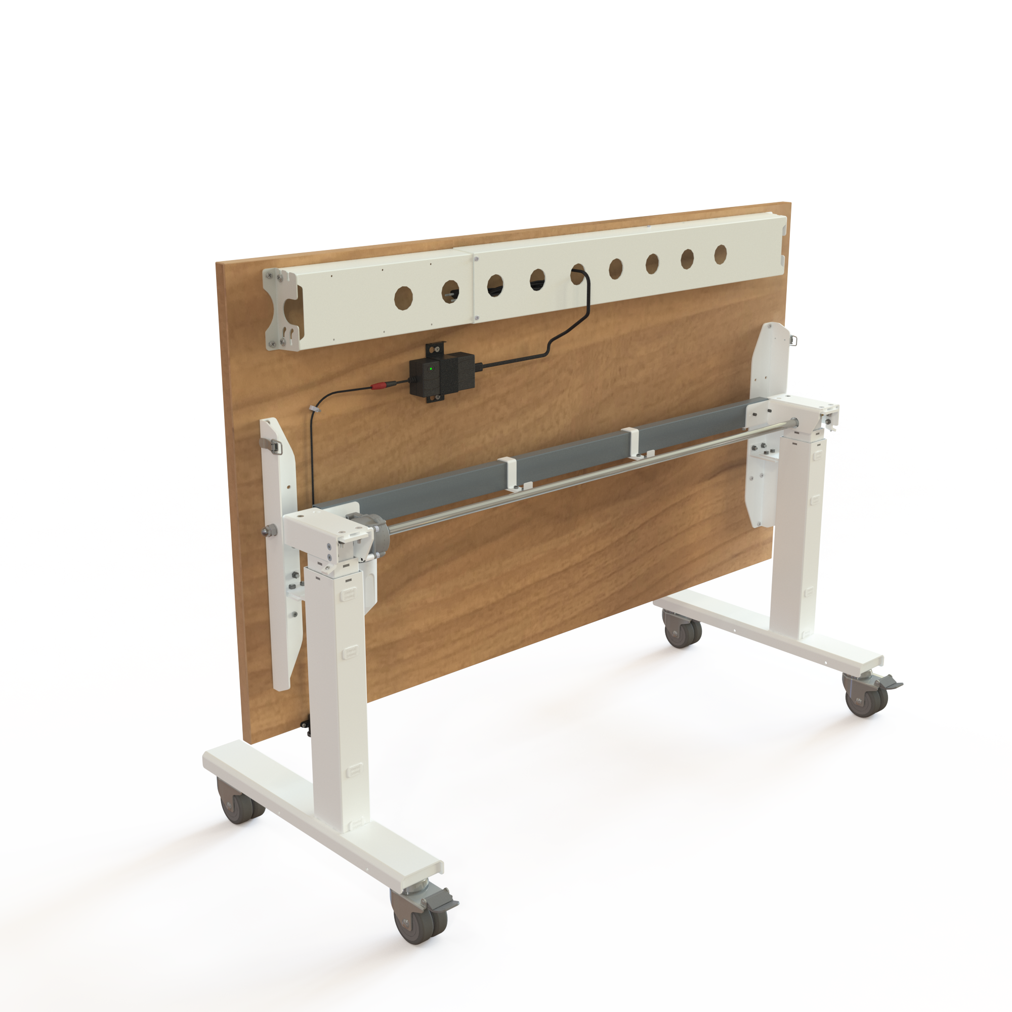 Ergonomic desk | 140x80 cm | Walnut with white frame