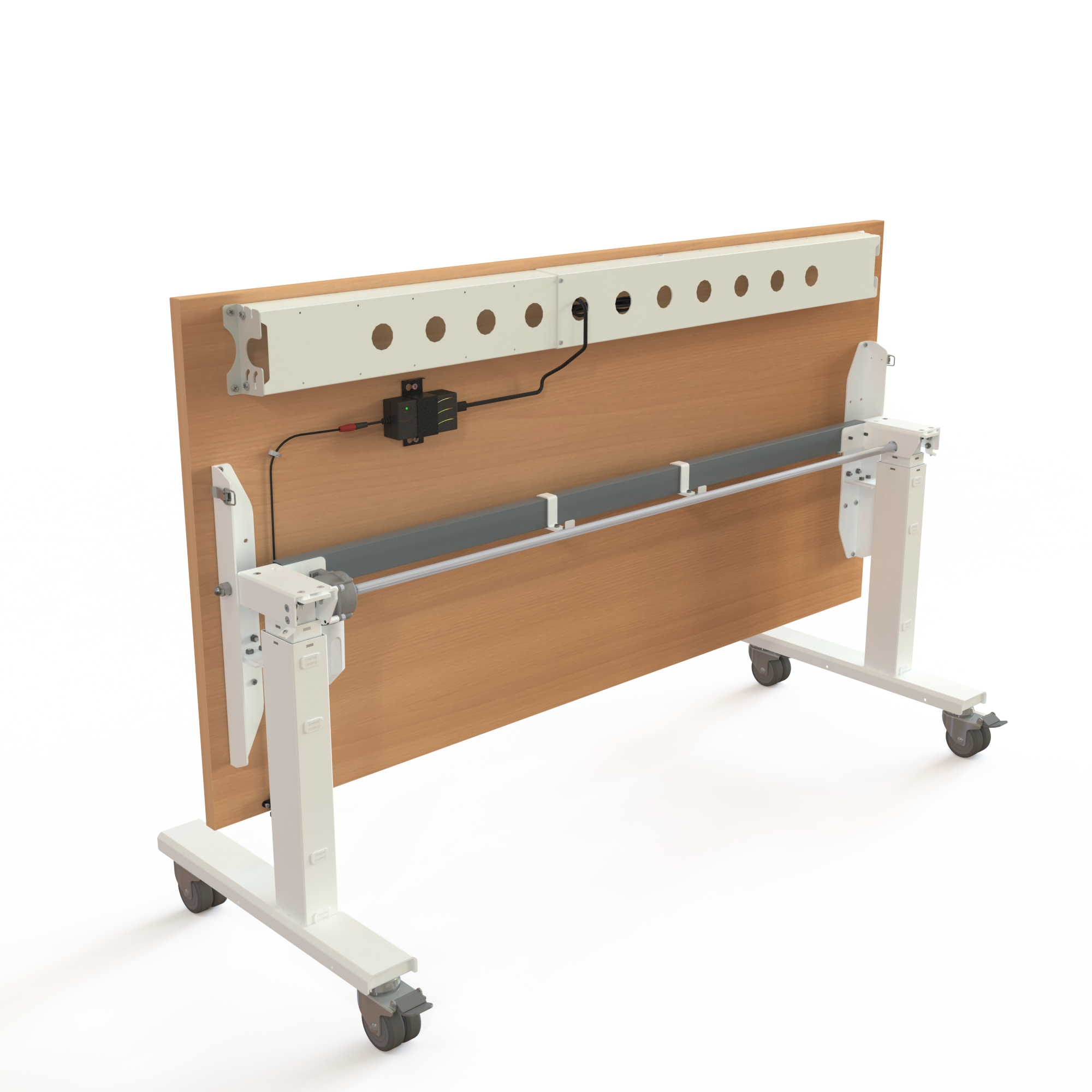 Ergonomic desk | 160x80 cm | Beech with white frame