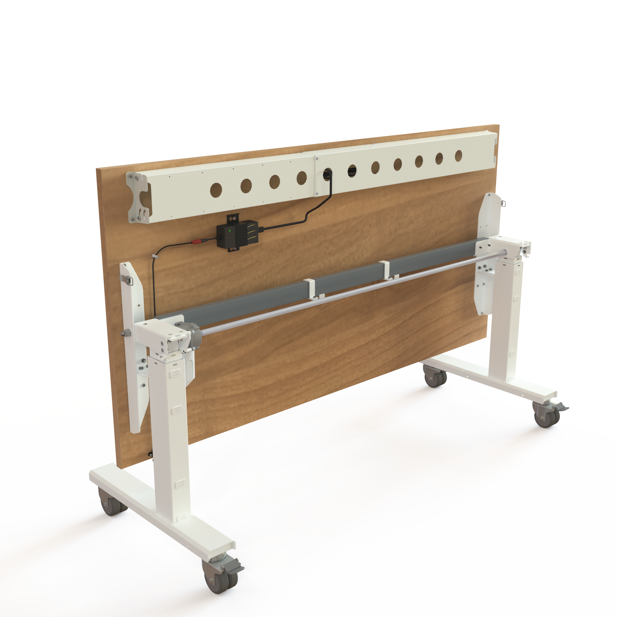 Ergonomic desk | 160x80 cm | Walnut with white frame