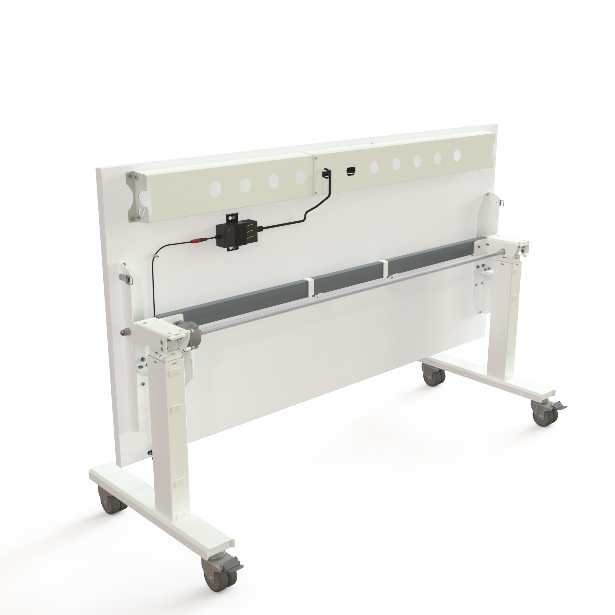 Ergonomic desk | 160x80 cm | White with white frame