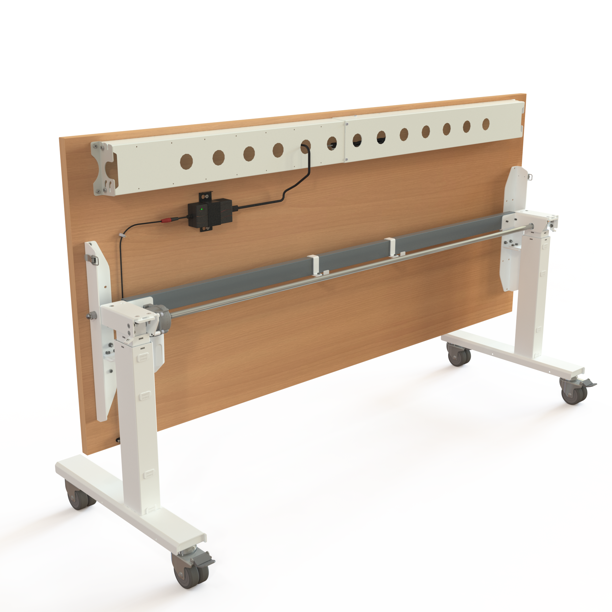 Ergonomic desk | 180x80 cm | Beech with white frame