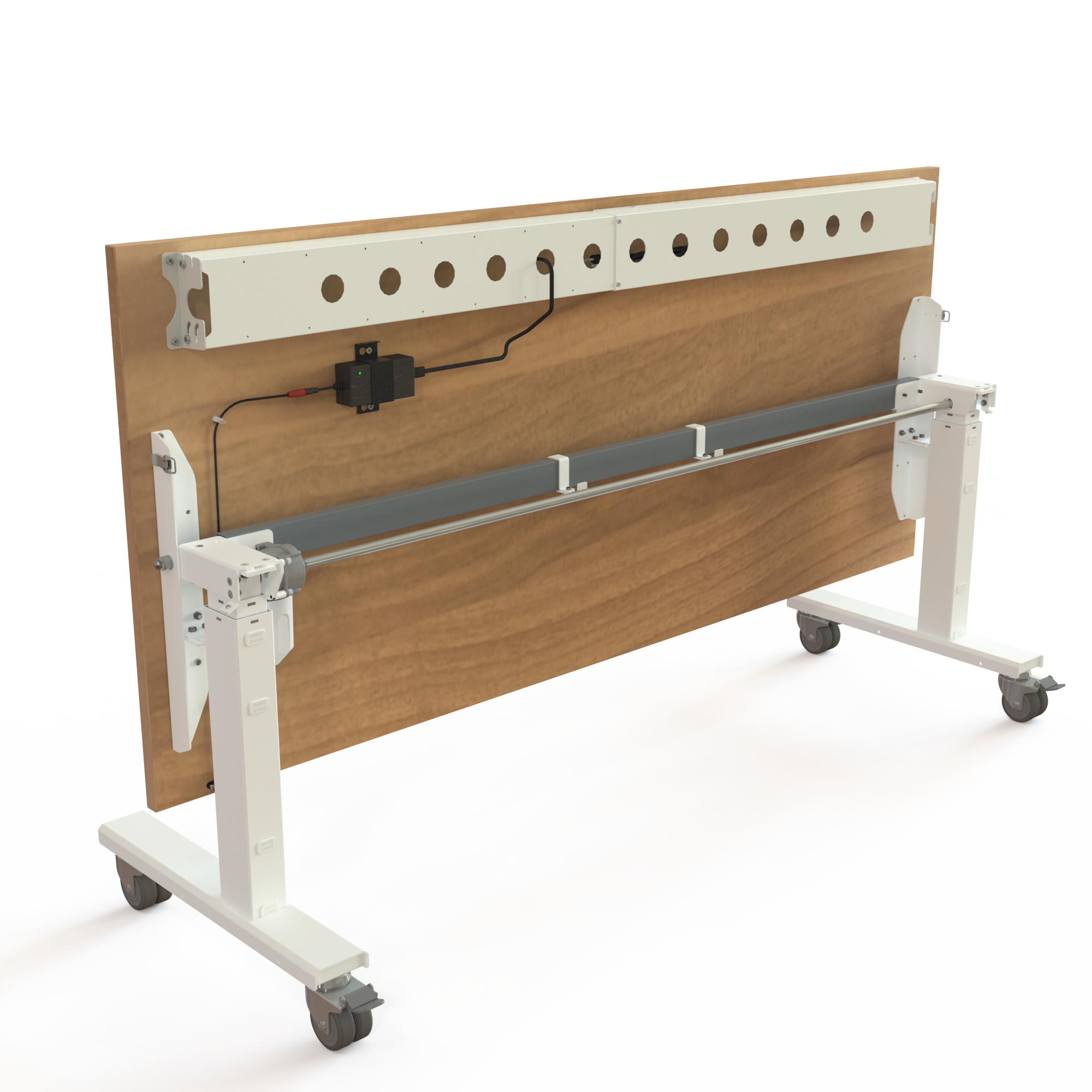 Ergonomic desk | 180x80 cm | Walnut with white frame