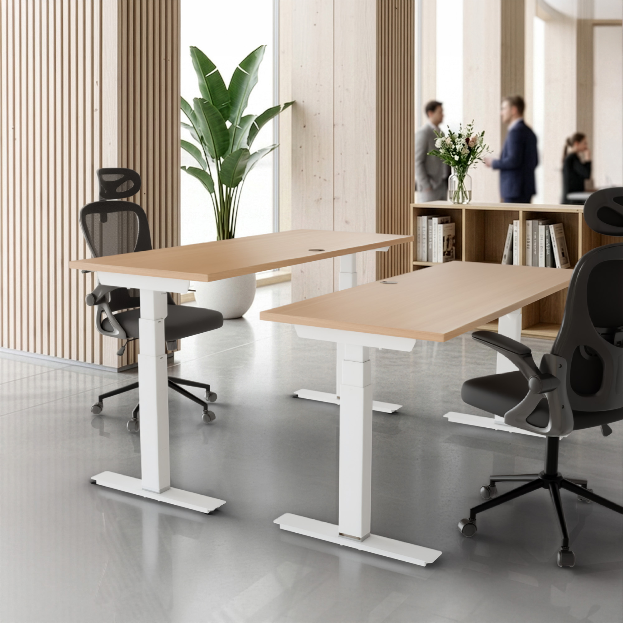 Ergonomic desk | 80x60 cm | Beech with white frame