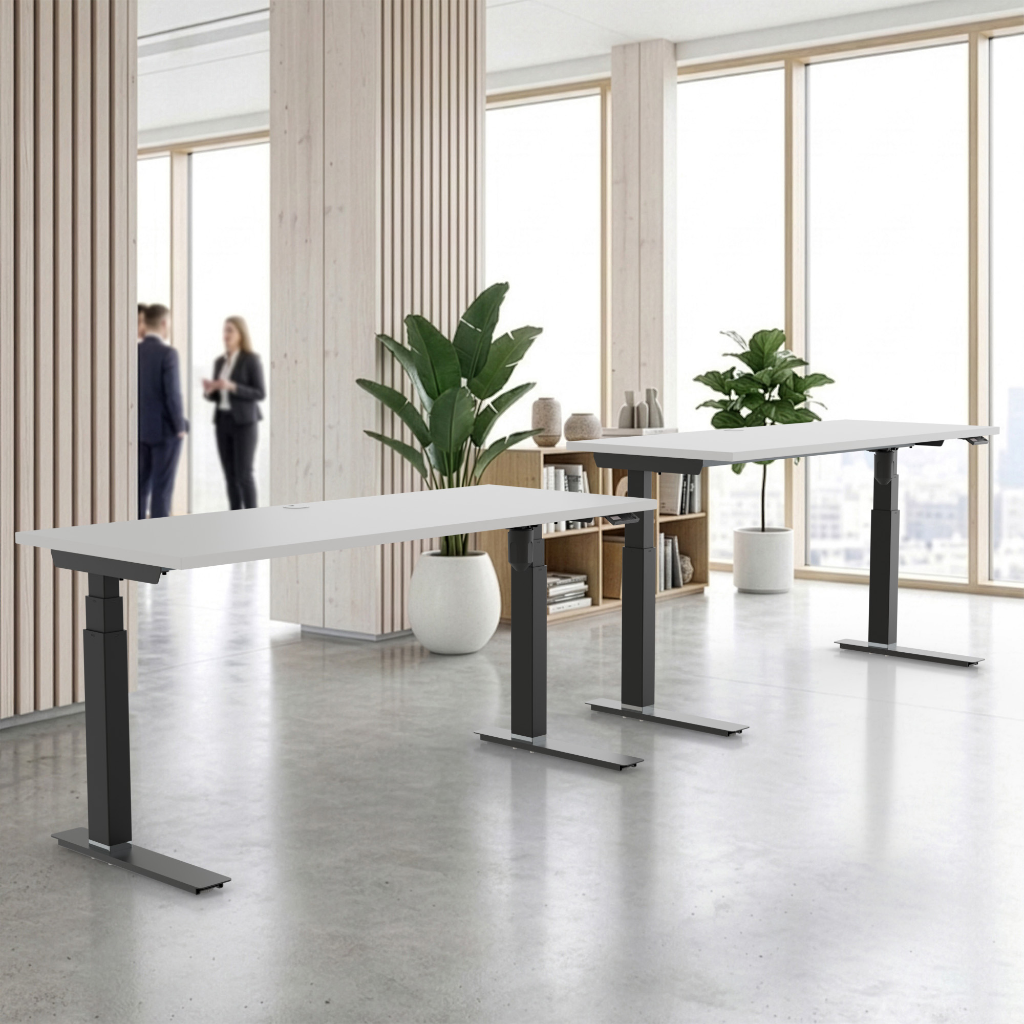 Ergonomic desk | 80x60 cm | White with black frame