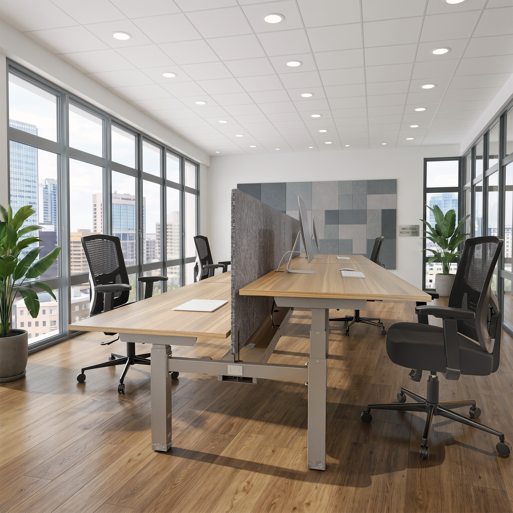 Ergonomic desk | 120x80 cm | Walnut with silver frame