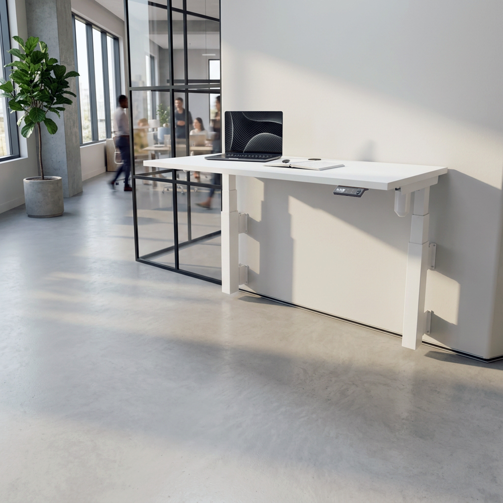 Ergonomic desk | 120x80 cm | White with white frame
