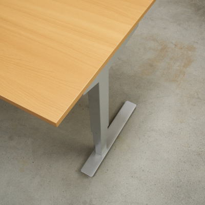 Electric Adjustable Desk | 80x60 cm | Beech with silver frame