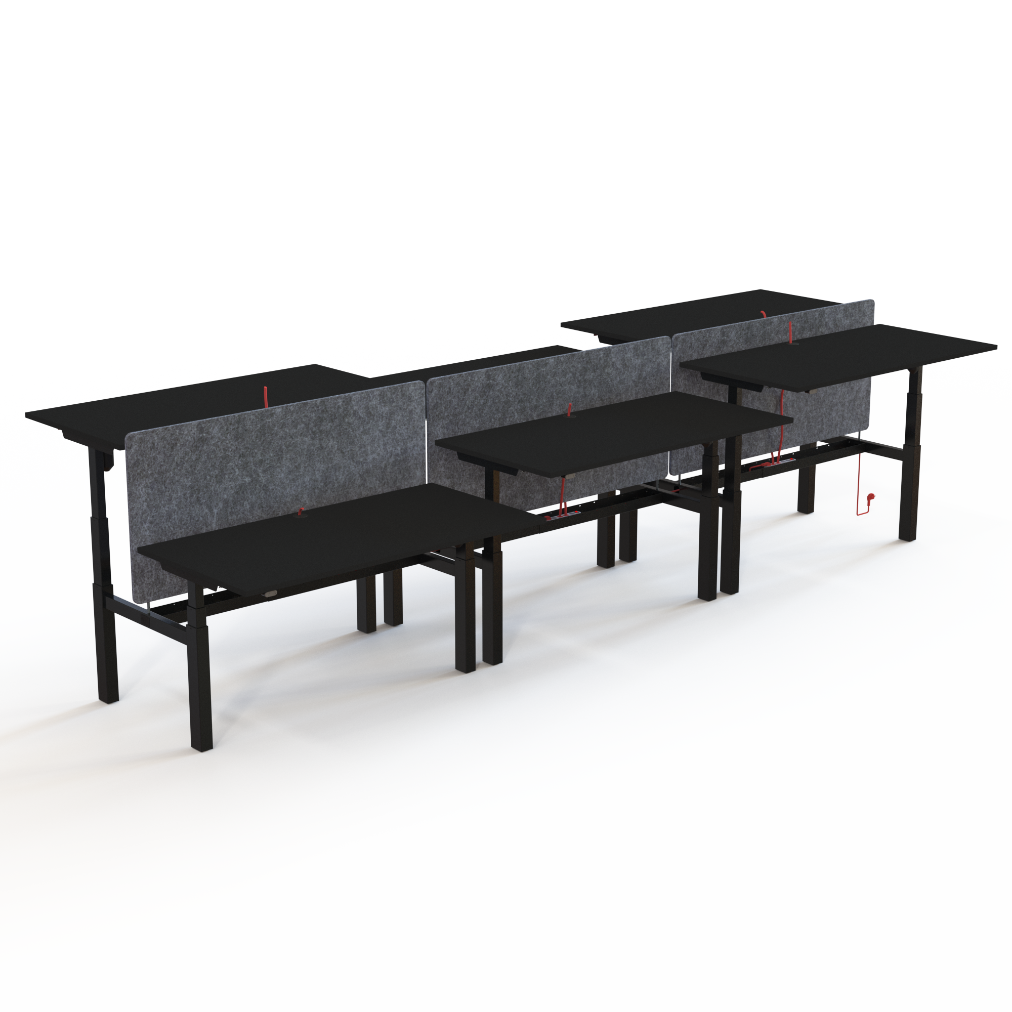 Electric Adjustable Desk | 160x80 cm | Black  with black frame