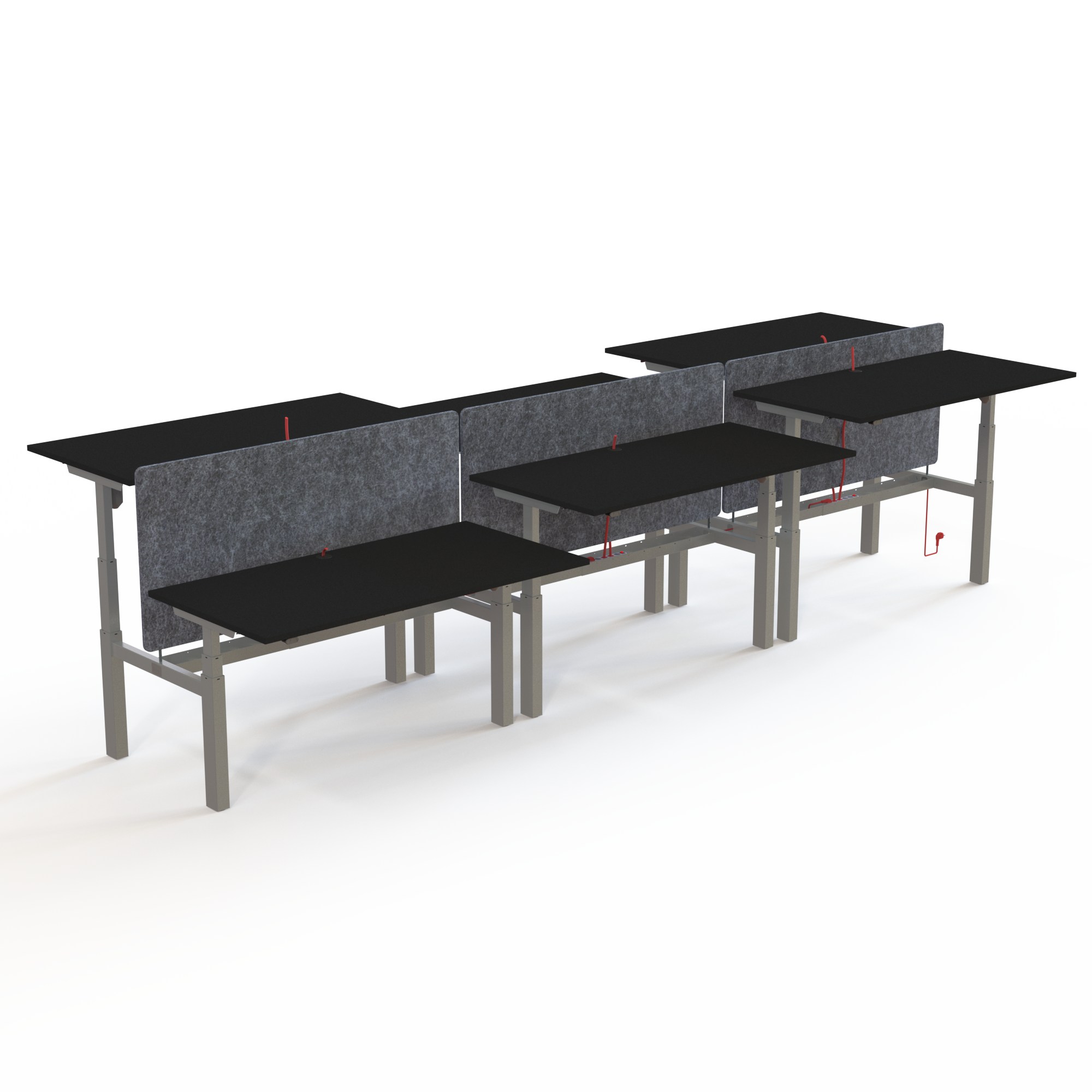 Electric Adjustable Desk | 160x80 cm | Black  with silver frame