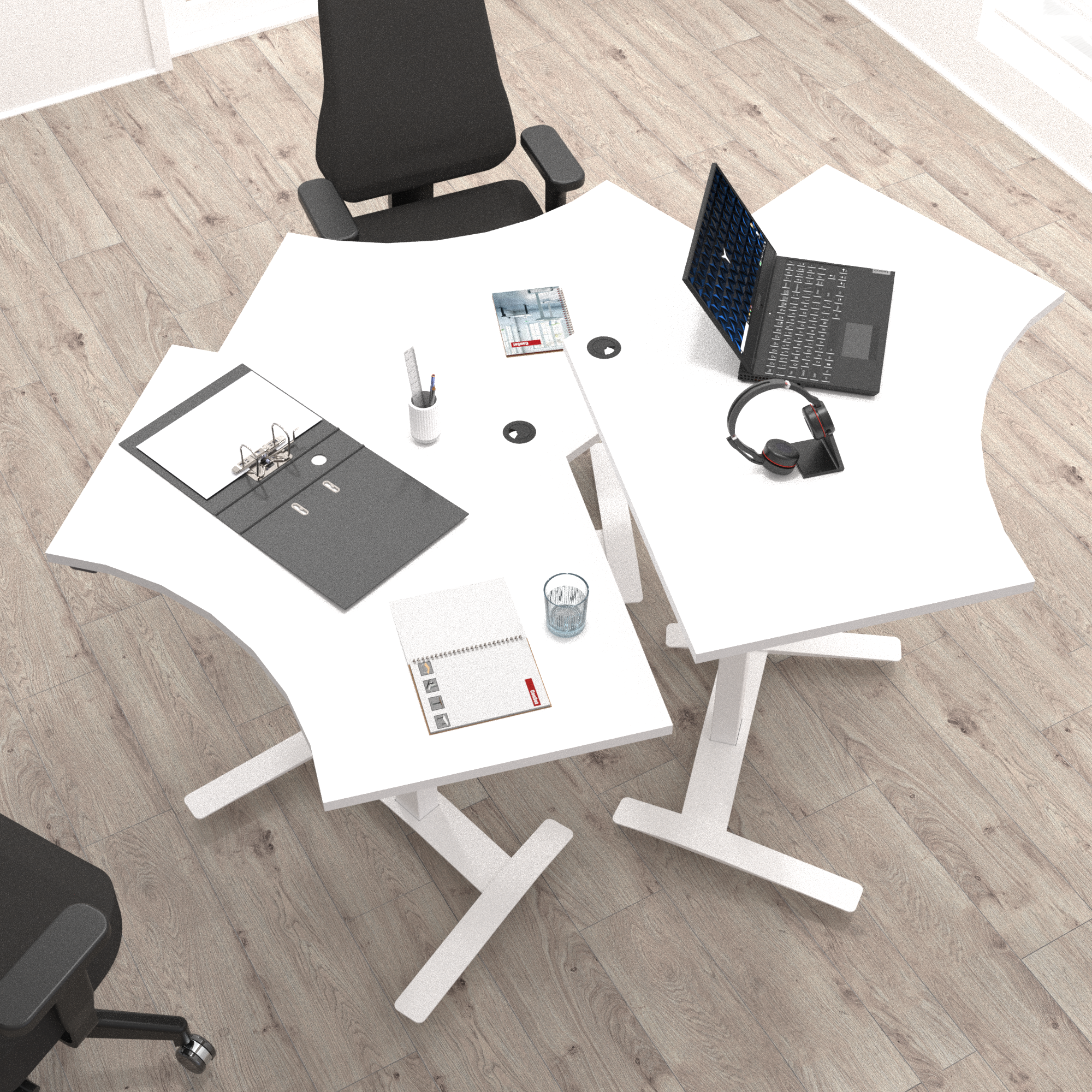 Electric Adjustable Desk | 138x92 cm | White with white frame