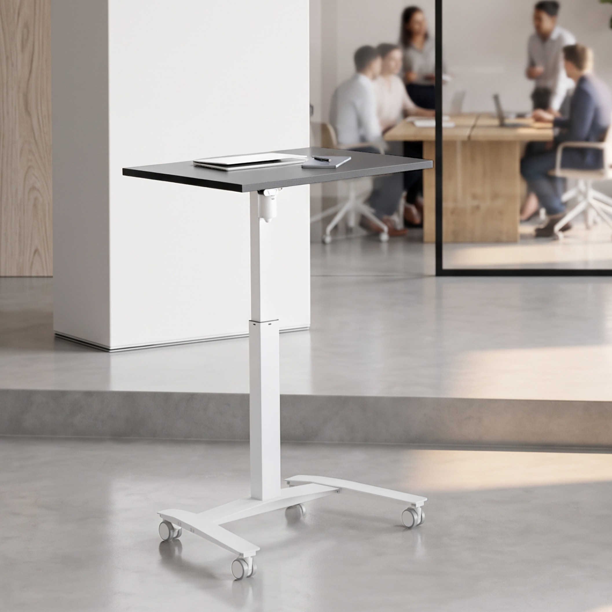 Ergonomic desk | 80x60 cm | Black  with white frame