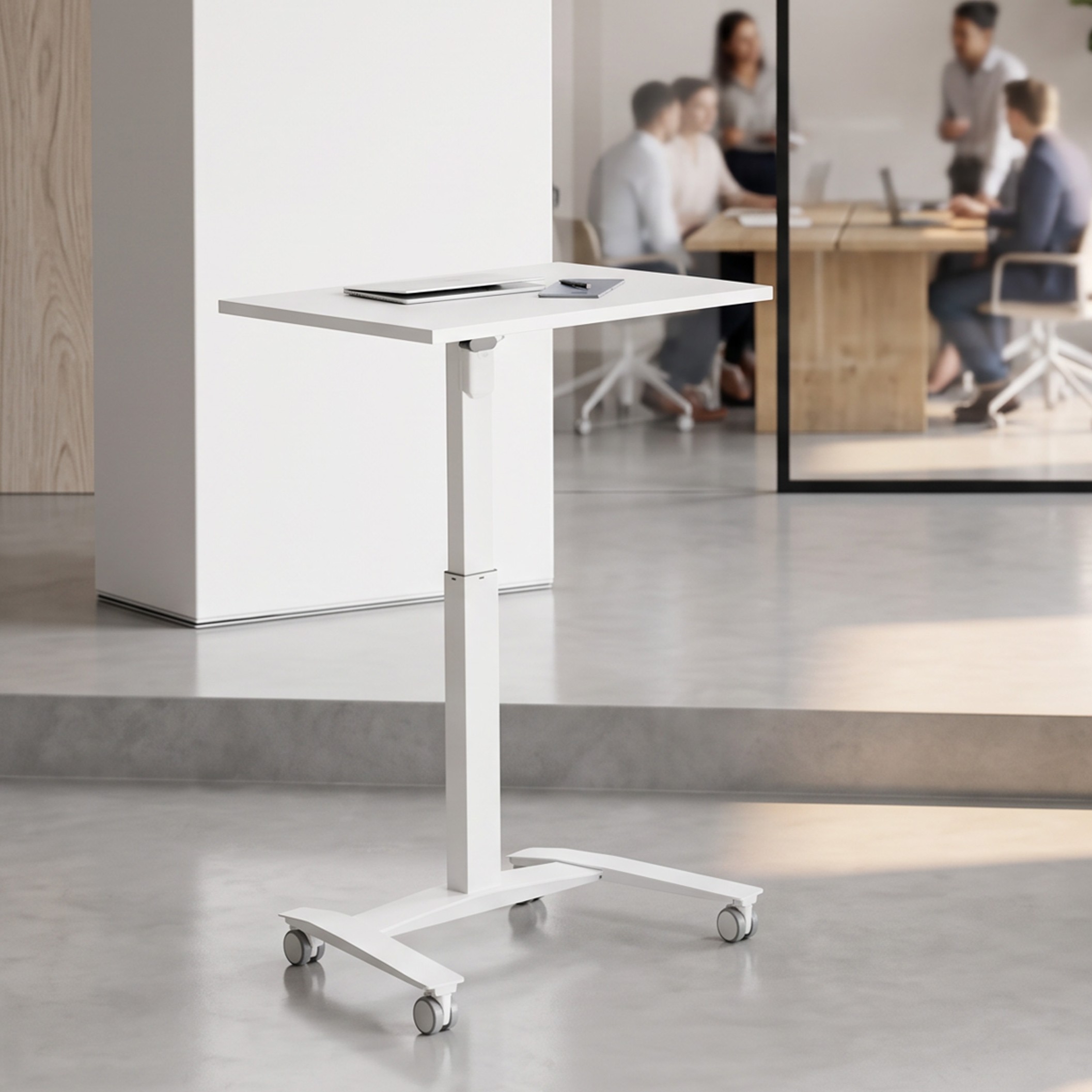 Ergonomic desk | 100x80 cm | White with white frame